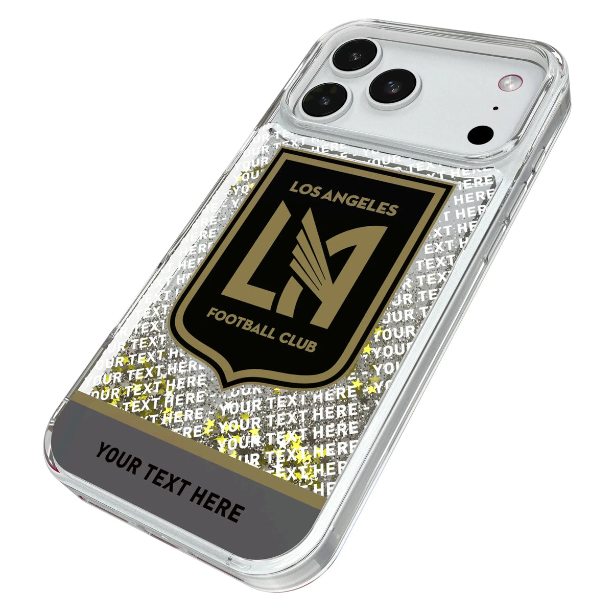Los Angeles Football Club Personalized EndZone Plus iPhone Glitter Phone Case for Apple iPhone - Isometric View#Device_iPhone 18 Pro Max