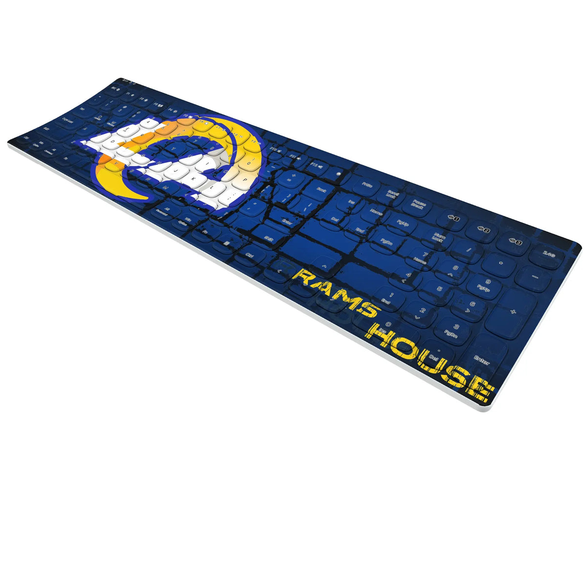 Los Angeles Rams Brick KKB605 Curved Wireless Keyboard - Isometric View