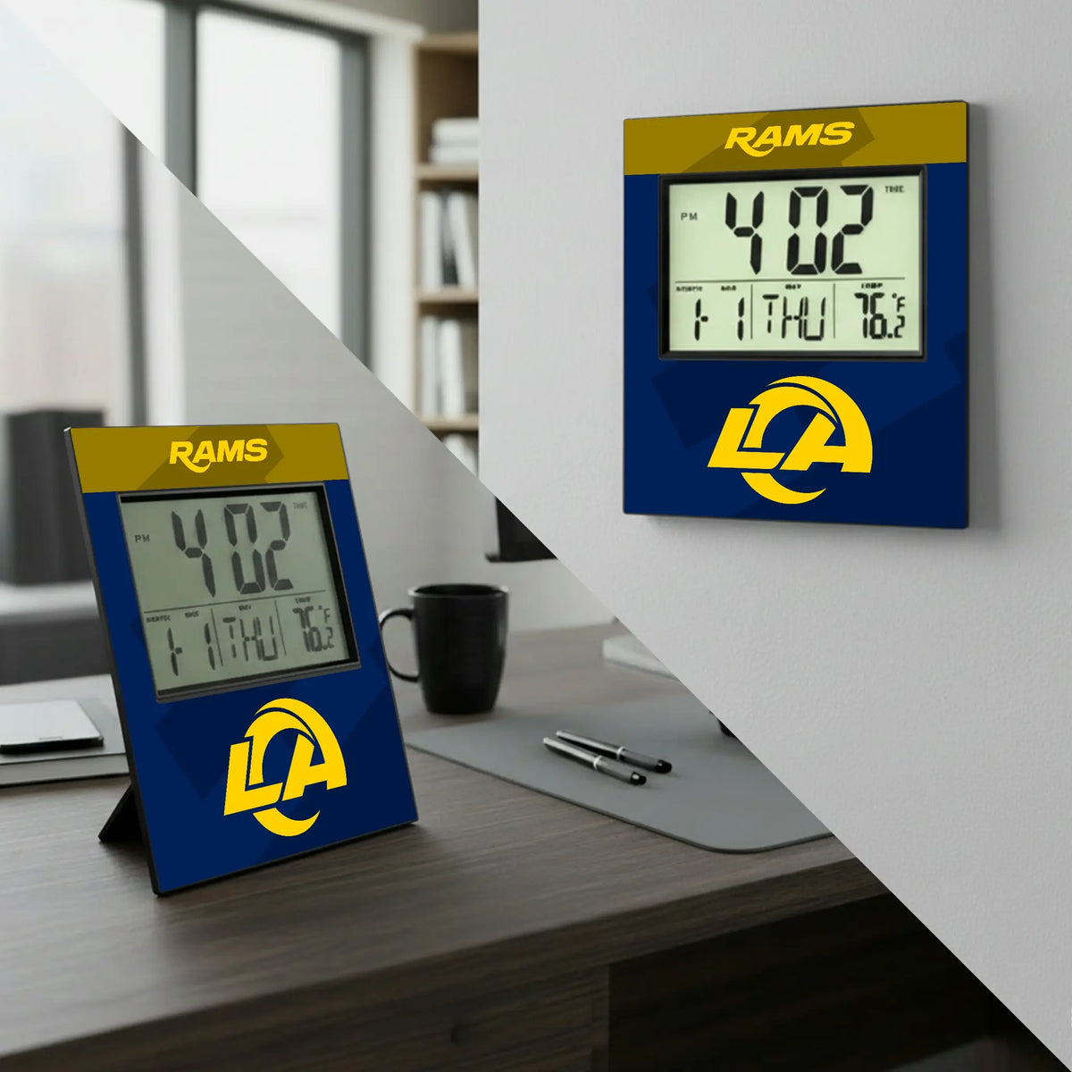 Los Angeles Rams Color Block Wall Clock - Lifestyle
