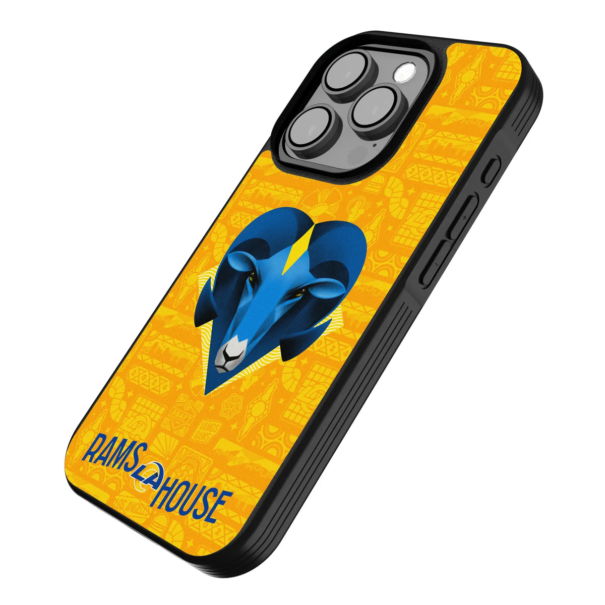 Los Angeles Rams Deco iPhone Bump Phone Case for Apple iPhone - Isometric View