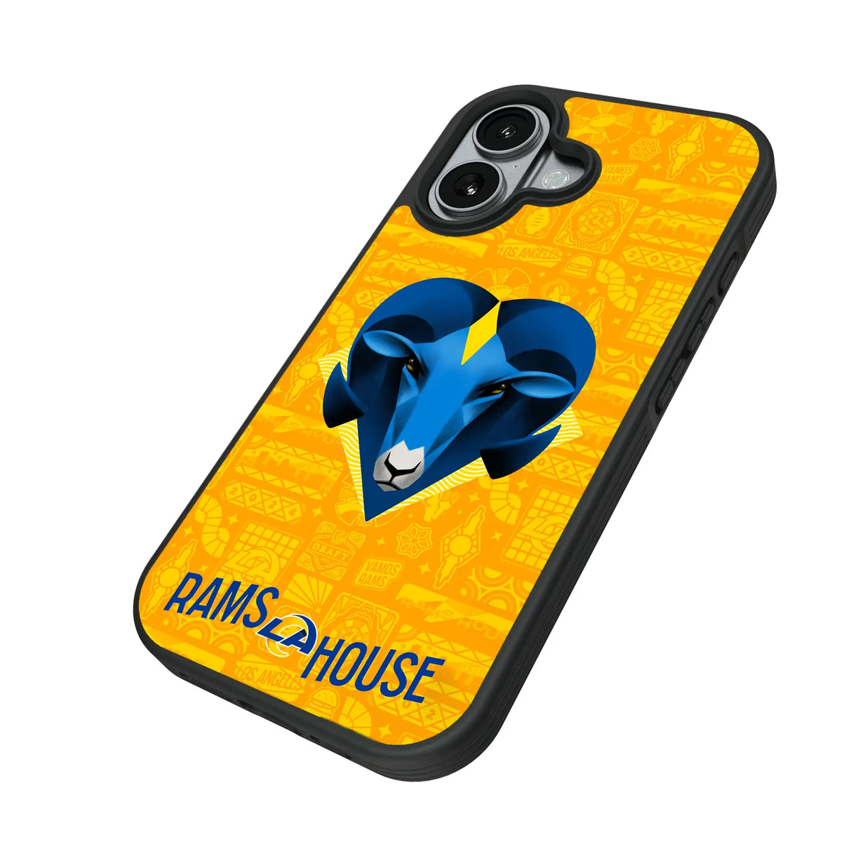 Los Angeles Rams Deco iPhone Bump Phone Case for Apple iPhone - Isometric View#Device_iPhone 17