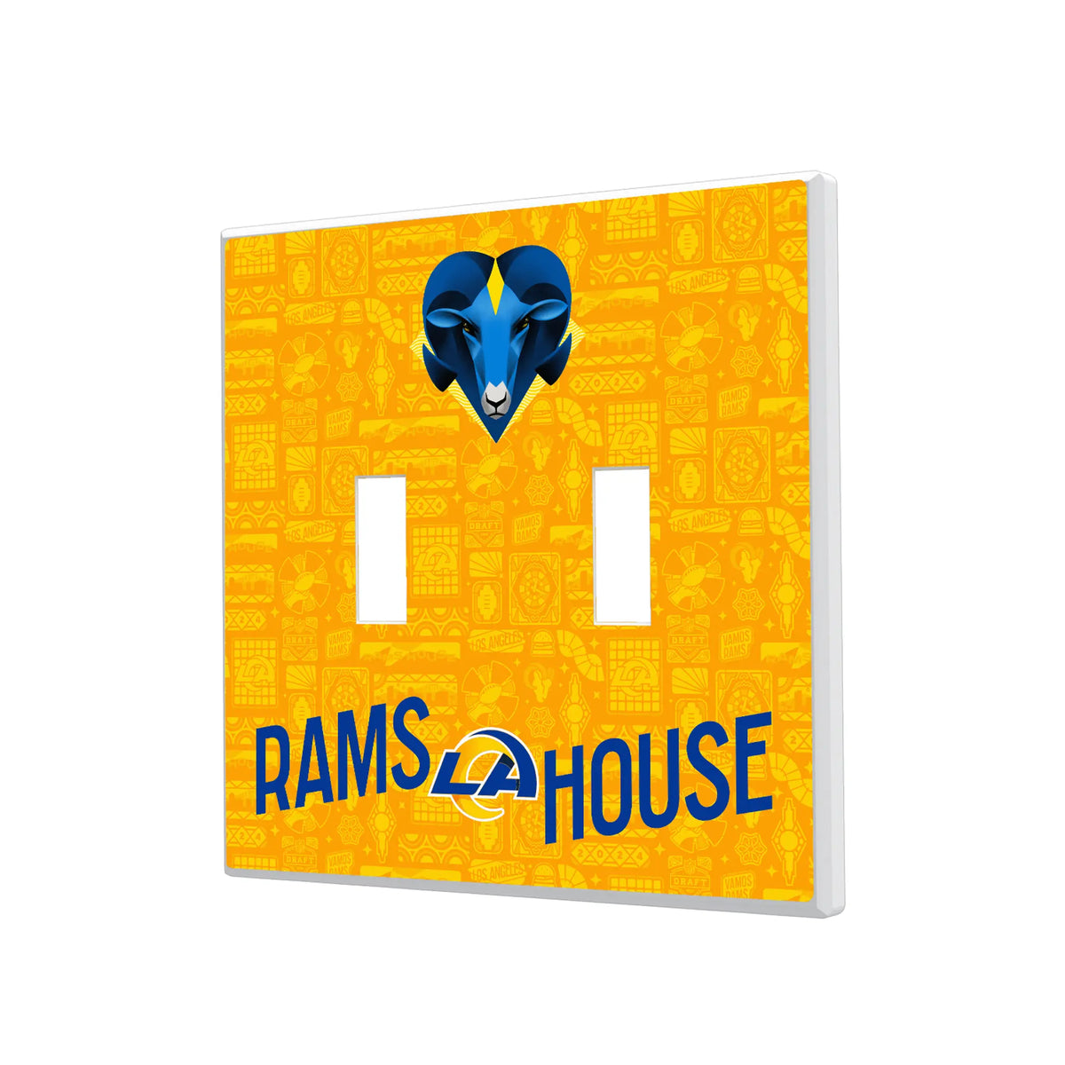 Los Angeles Rams Deco Hidden-Screw Light Switch Plate#Style_Double Toggle