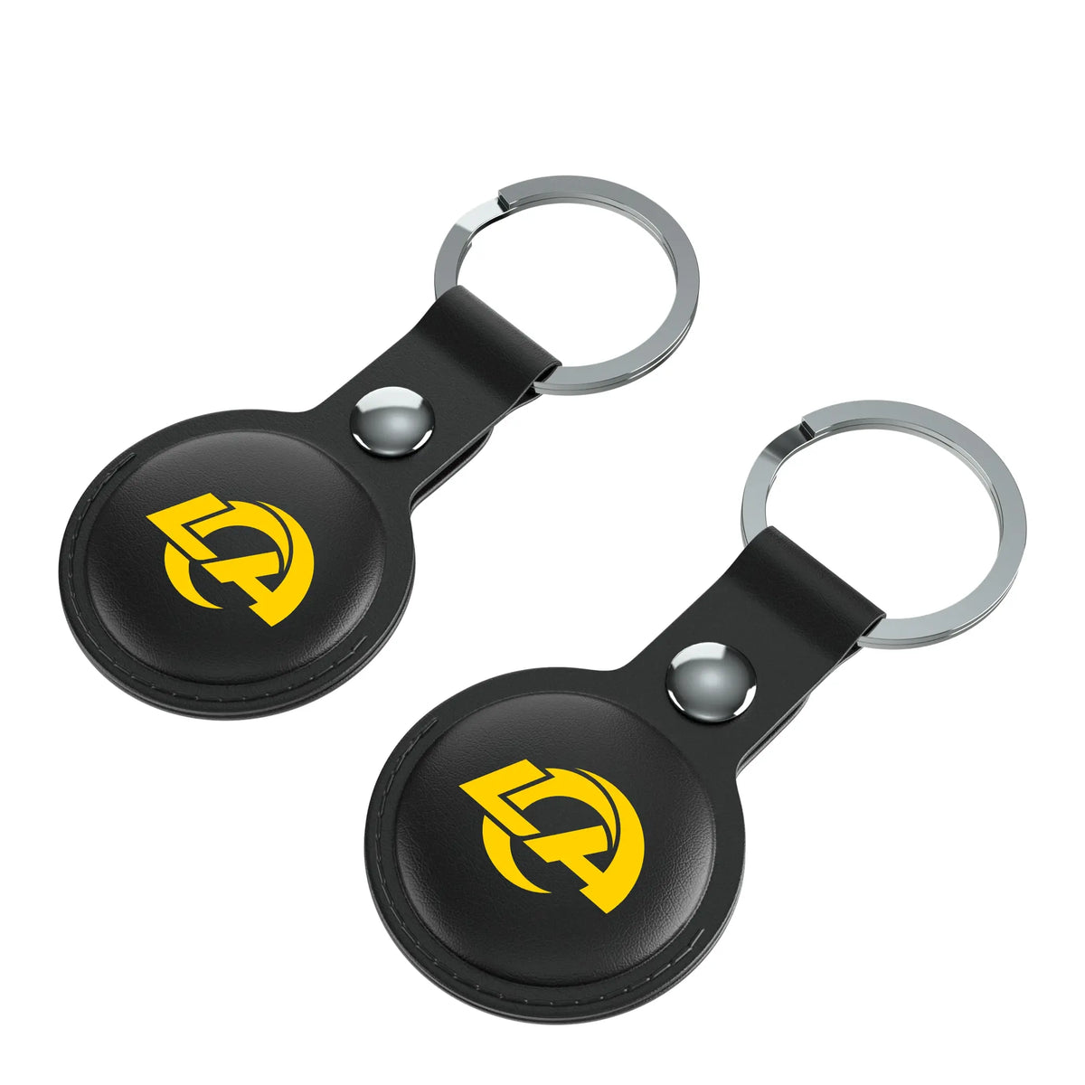 Los Angeles Rams Insignia AirTag Black Airtag Holder 2-Pack - Isometric View