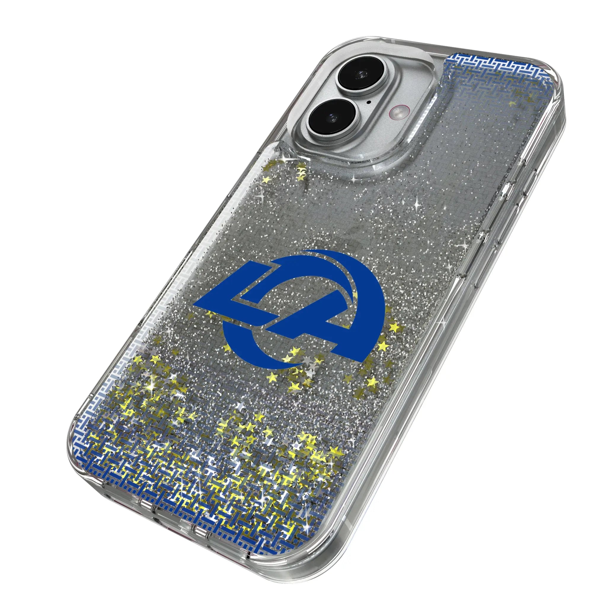 Los Angeles Rams Linen iPhone Glitter Phone Case for Apple iPhone - Isometric View