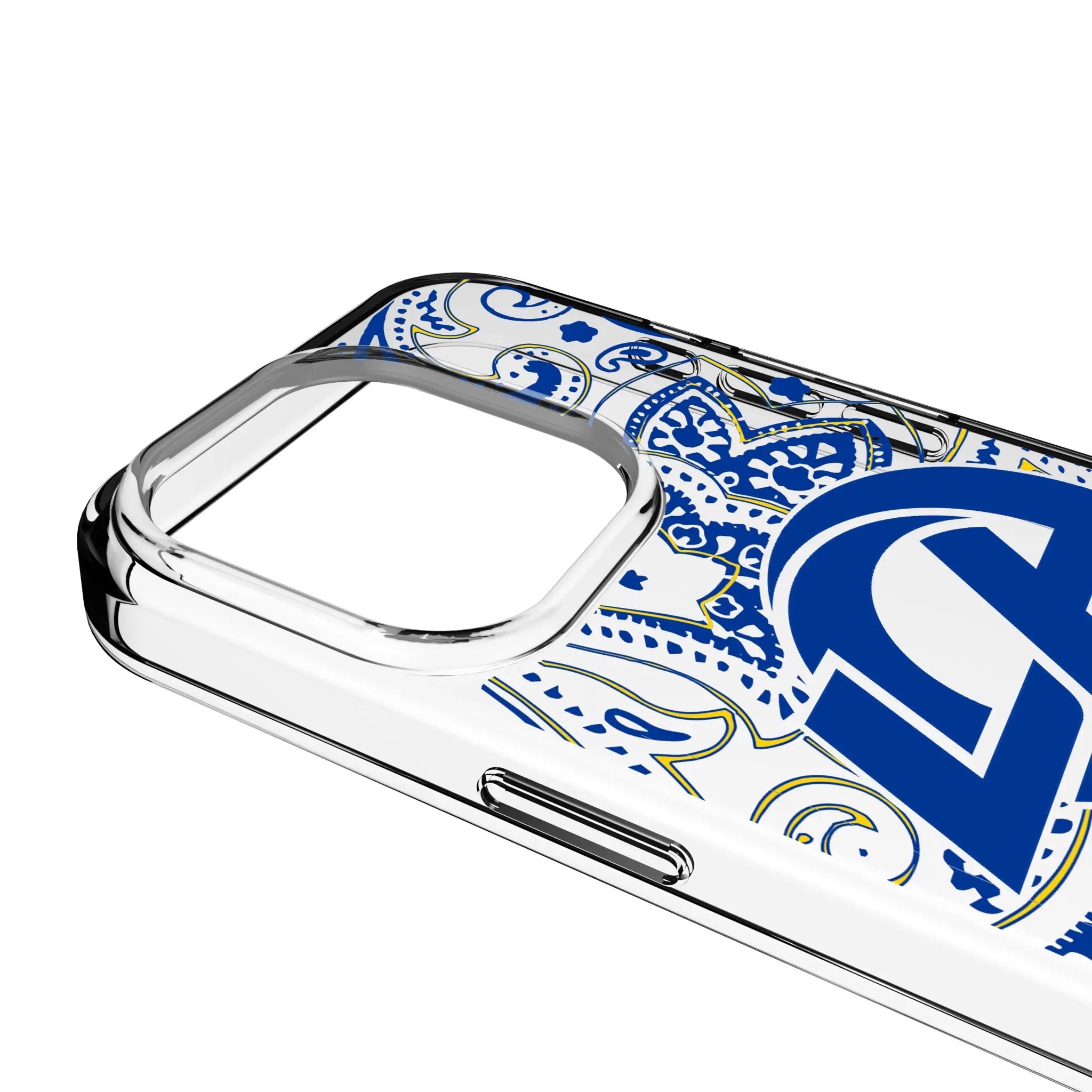 Los Angeles Rams Paisley iPhone Clear Phone Case for Apple iPhone - Detail