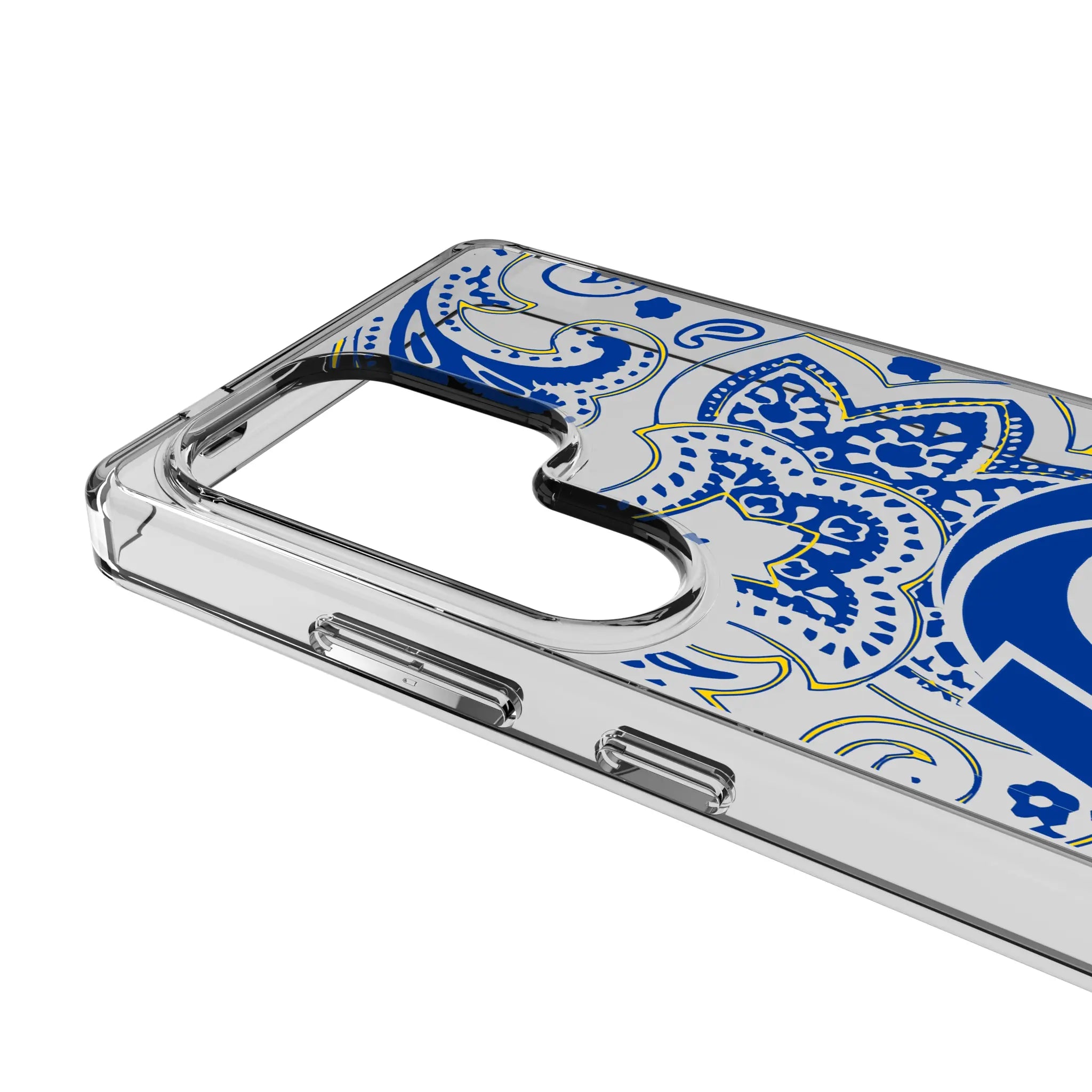 Los Angeles Rams Paisley Galaxy Clear Phone Case for Samsung Galaxy - Detail#Device_Galaxy S25 Ultra