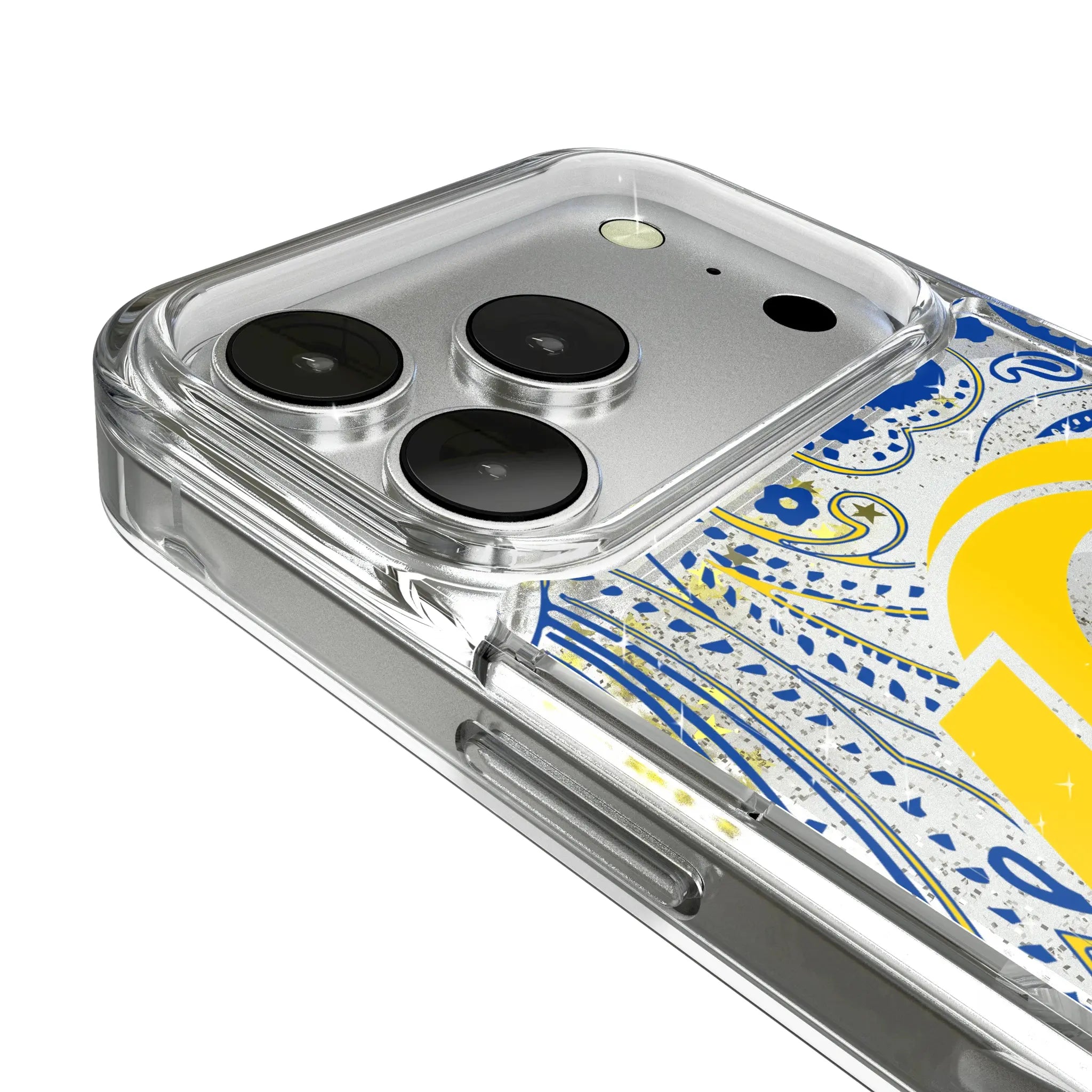 Los Angeles Rams Paisley iPhone Glitter Phone Case for Apple iPhone - Detail