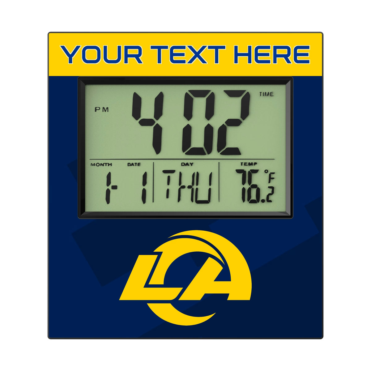 Los Angeles Rams Personalized Color Block Wall Clock