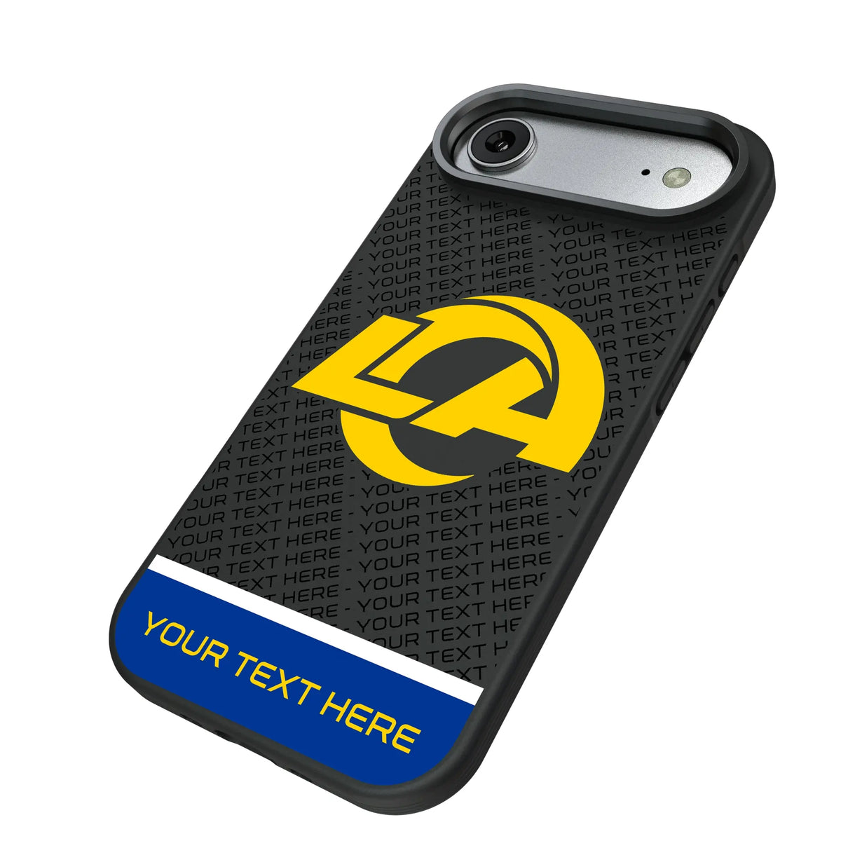 Los Angeles Rams Personalized EndZone Plus iPhone Bump Phone Case for Apple iPhone - Isometric View#Device_iPhone Air