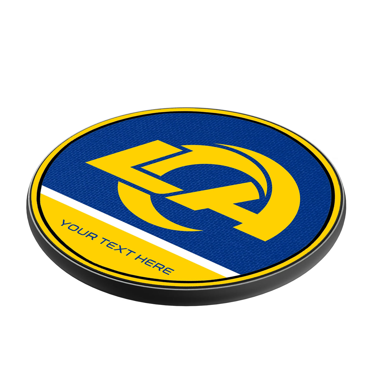 Los Angeles Rams Personalized Endzone Solid 15-Watt Wireless Charger - Isometric View