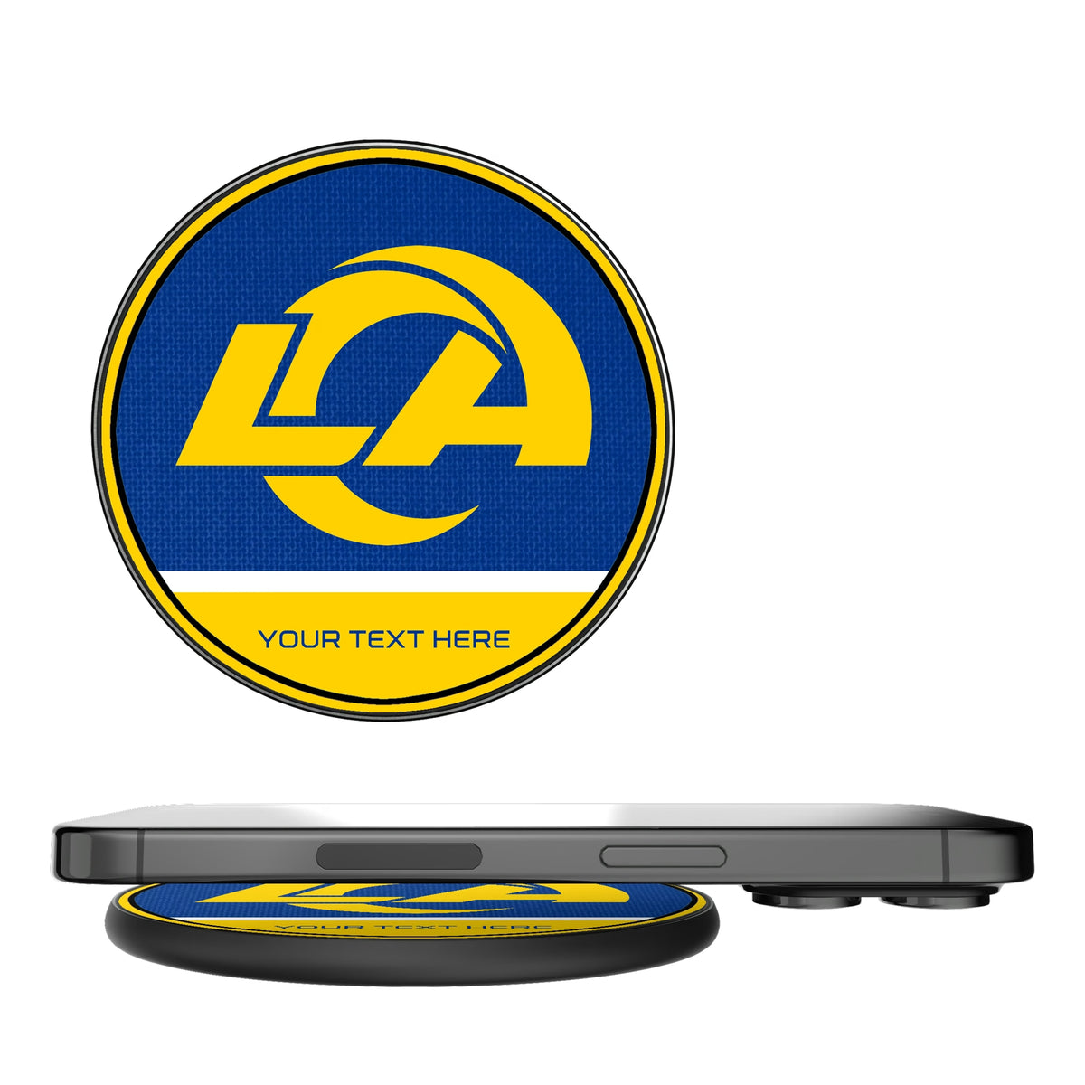 Los Angeles Rams Personalized Endzone Solid 15-Watt Wireless Charger
