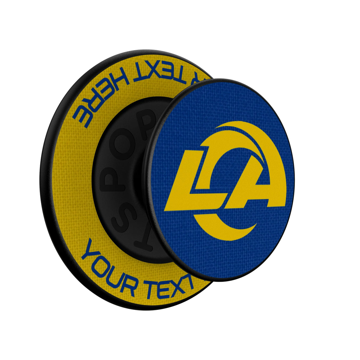 Los Angeles Rams Personalized Endzone Solid Popsockets Round Magnetic - Isometric View