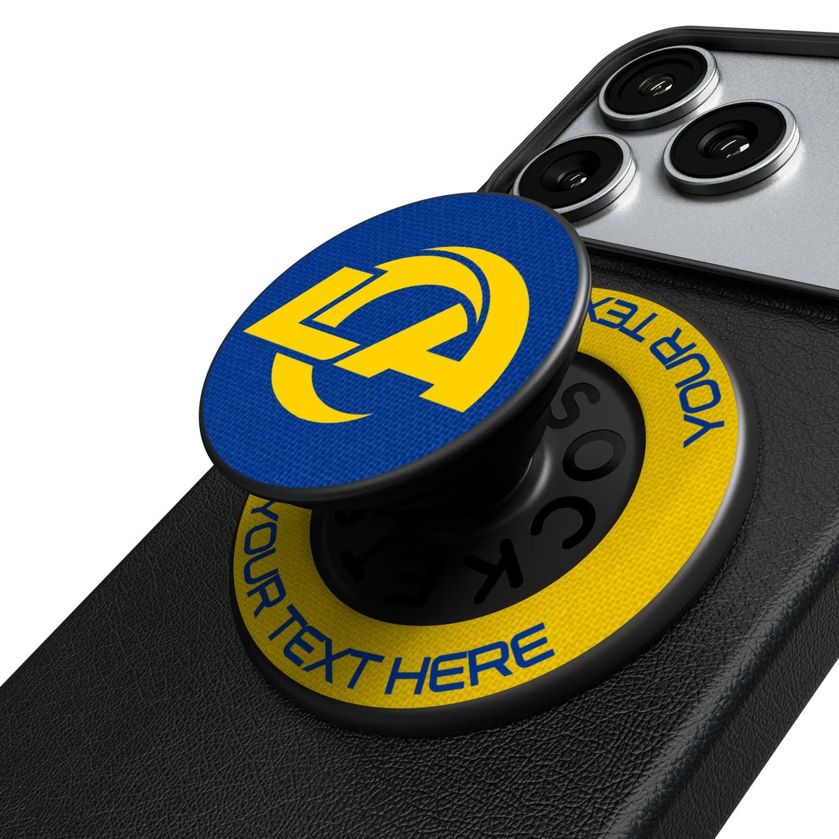 Los Angeles Rams Personalized Endzone Solid Popsockets Round Magnetic