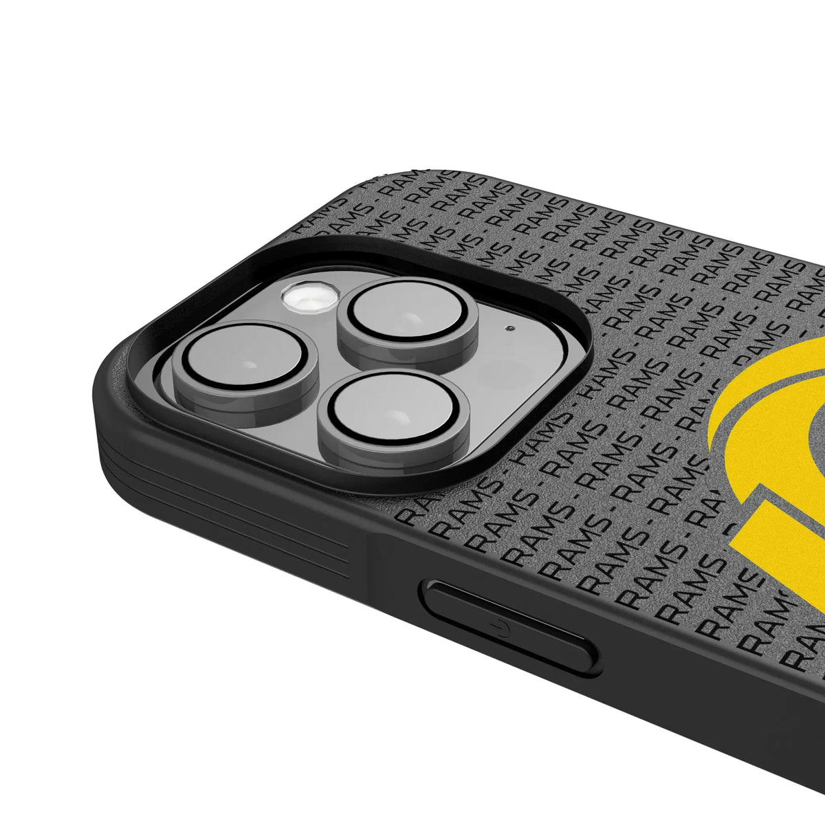 Los Angeles Rams Text Backdrop iPhone Bump Phone Case for Apple iPhone - Detail