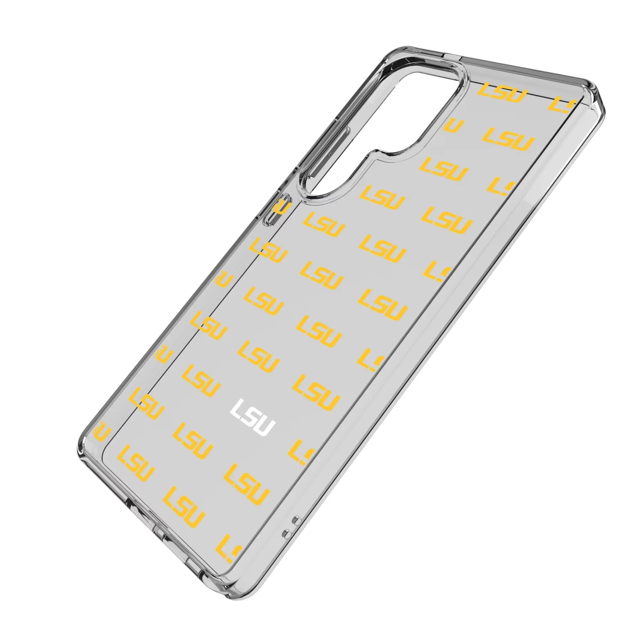 Louisiana State University Tigers Fashion Pattern Galaxy Clear Phone Case for Samsung Galaxy - Isometric View#Device_Galaxy S25 Ultra