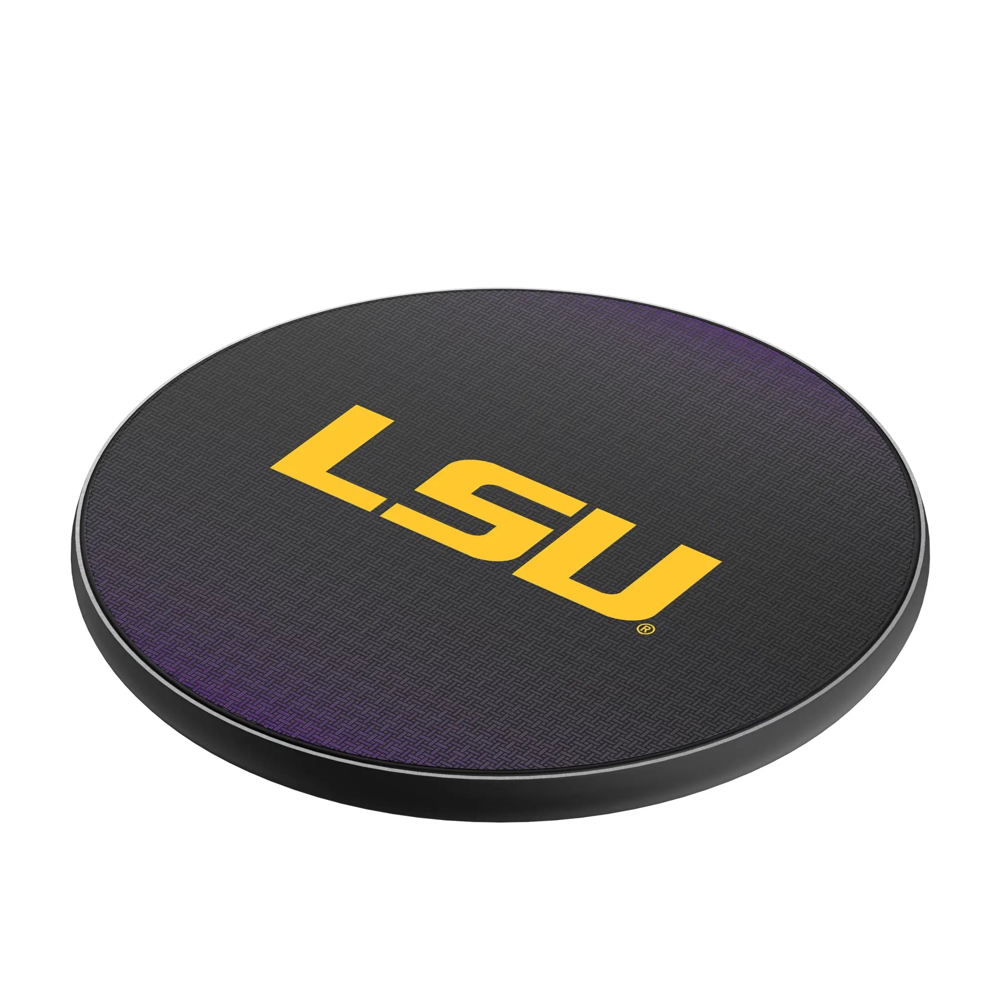 Louisiana State University Tigers Linen 15-Watt Wireless Charger - Isometric View
