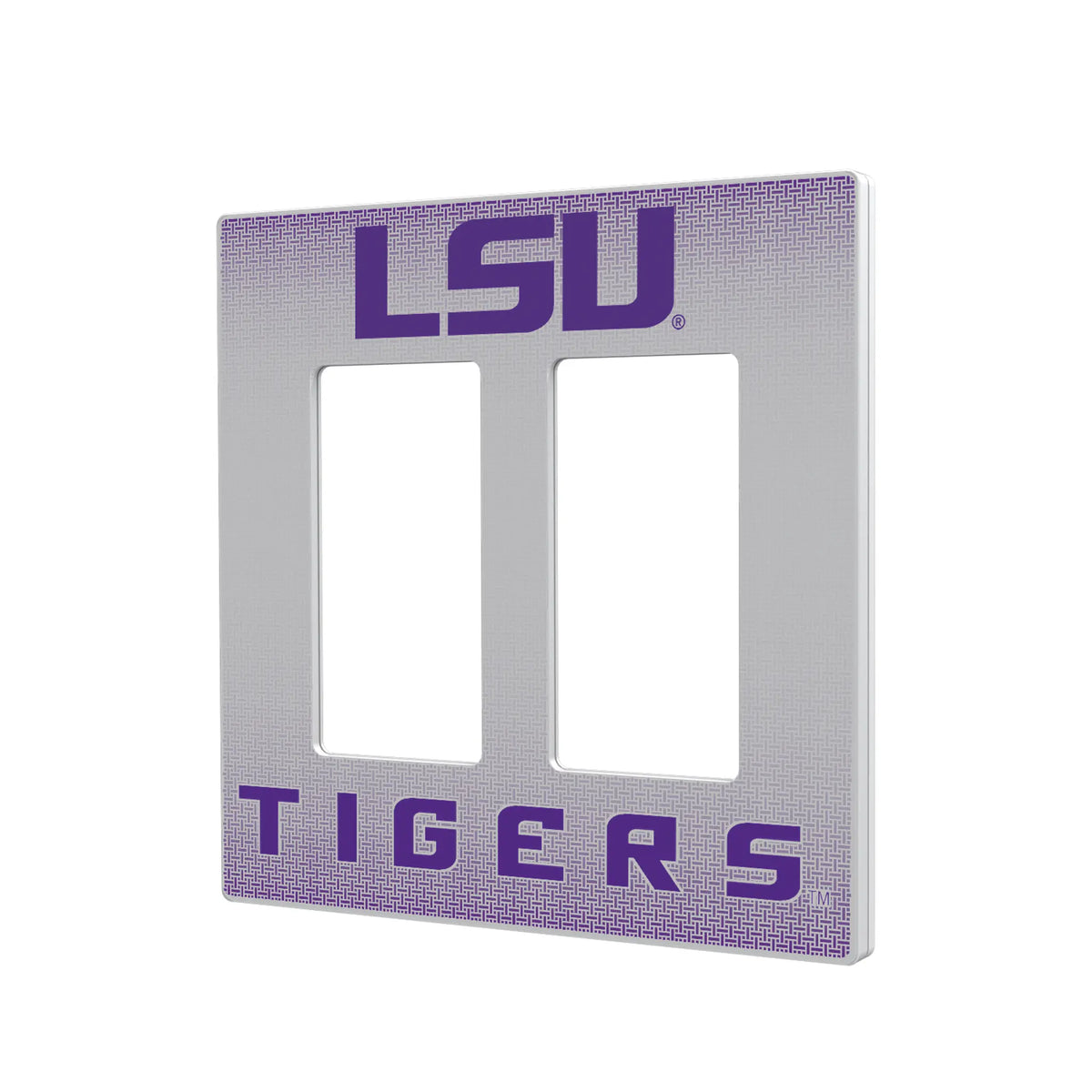 Louisiana State University Tigers Linen Hidden-Screw Light Switch Plate#Style_Double Rocker