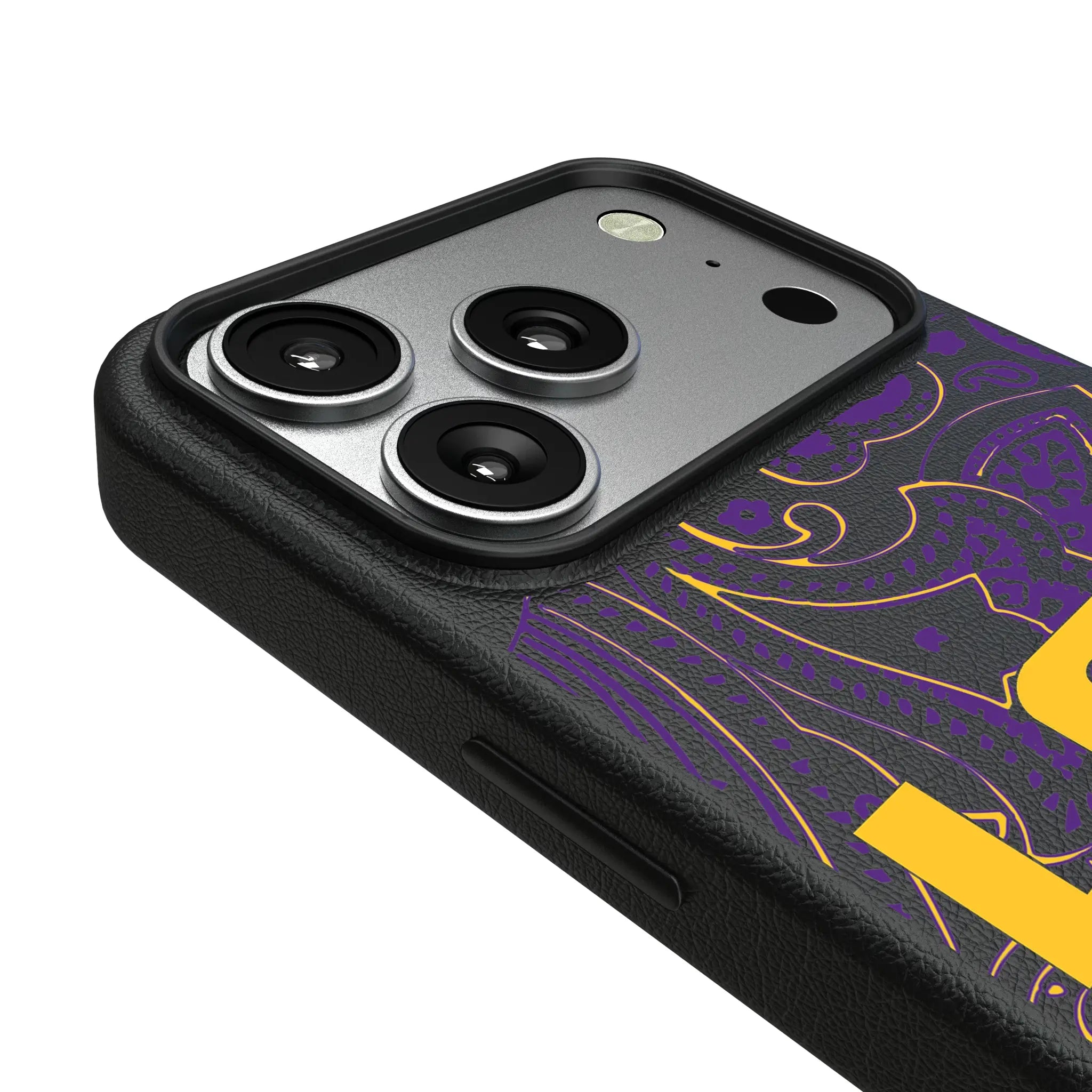Louisiana State University Tigers Paisley iPhone MagSafe Compatible Phone Case for Apple iPhone - Detail#Device_iPhone 17 Pro