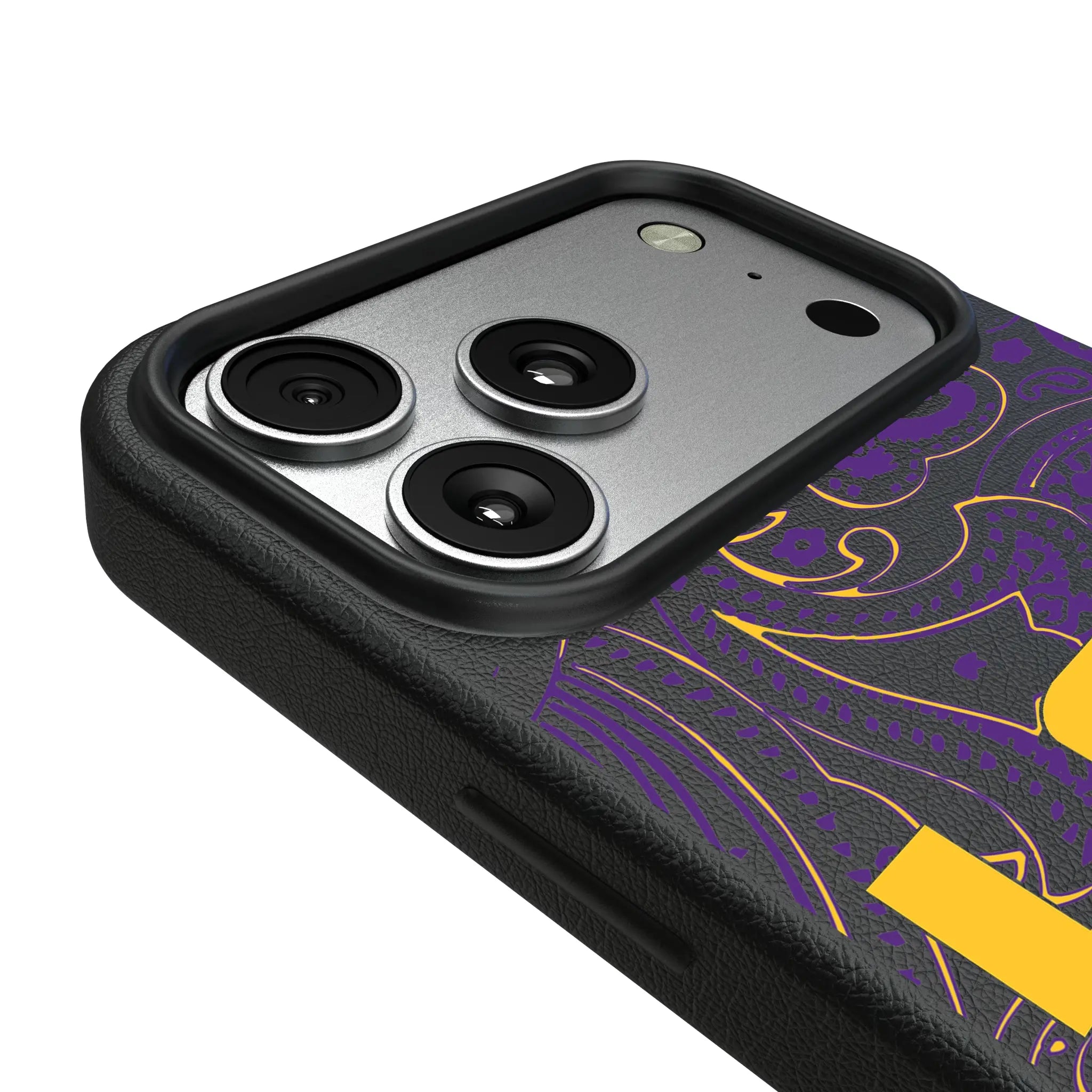 Louisiana State University Tigers Paisley iPhone MagSafe Compatible Phone Case for Apple iPhone - Detail#Device_iPhone 17 Pro Max