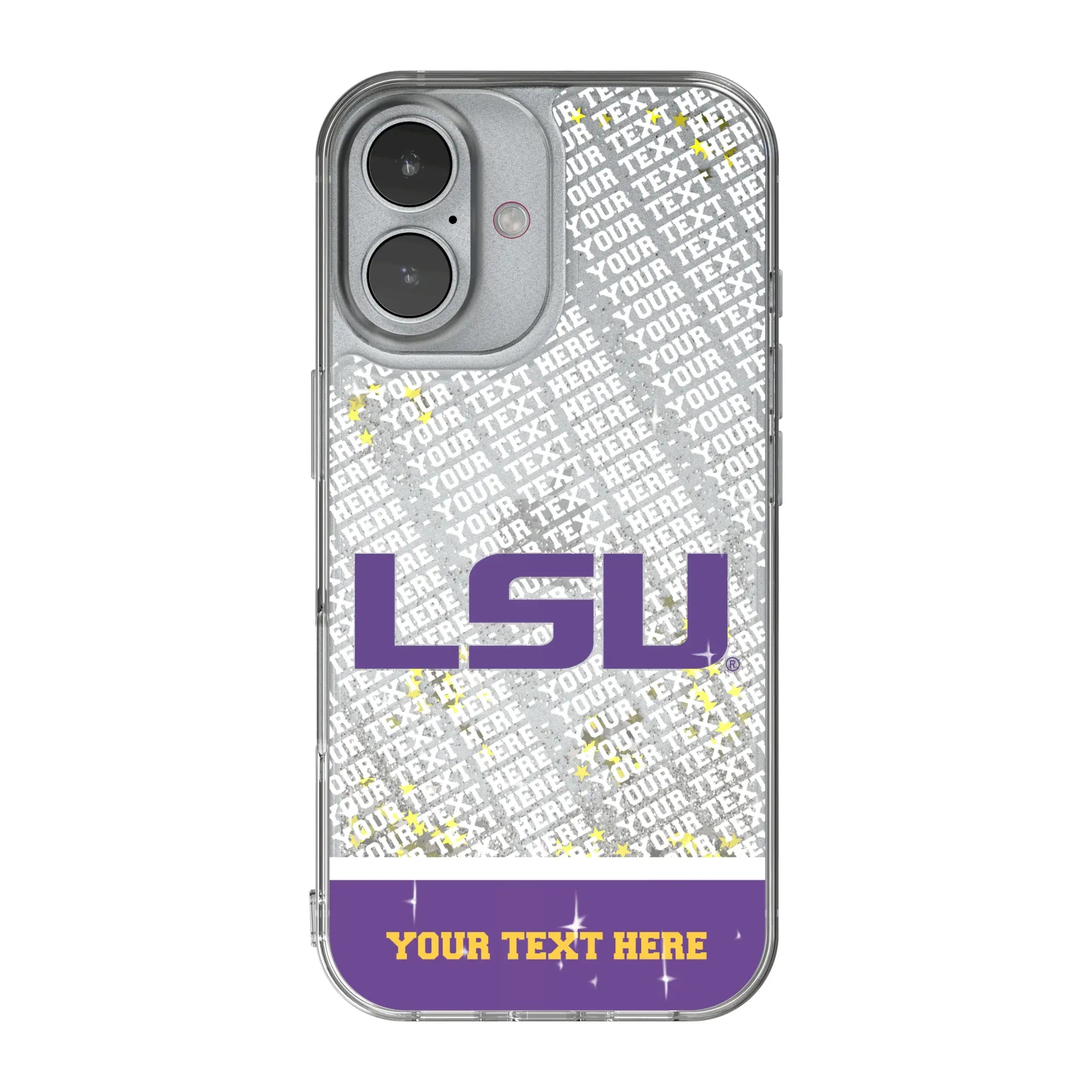 Louisiana State University Tigers Personalized EndZone Plus iPhone Glitter Phone Case for Apple iPhone