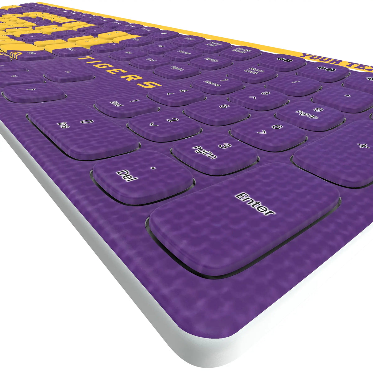 Louisiana State University Tigers Personalized Endzone Solid KKB605 Curved Wireless Keyboard - Detail