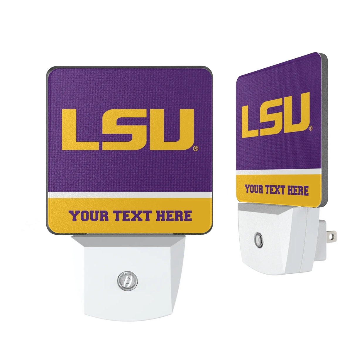 Louisiana State University Tigers Personalized Endzone Solid Night Light 2-Pack