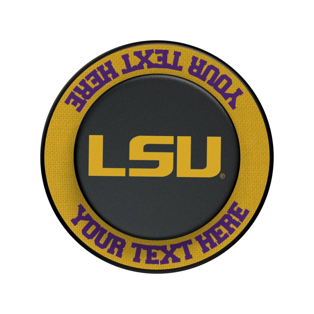 Louisiana State University Tigers Personalized Endzone Solid Popsockets Round Magnetic