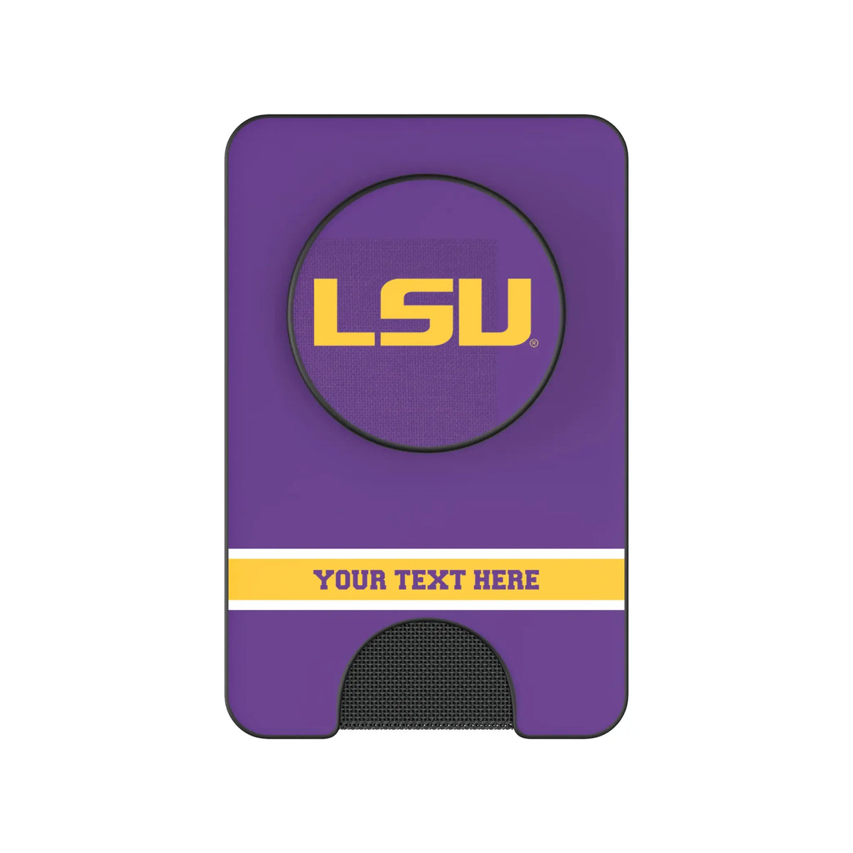 Louisiana State University Tigers Personalized Endzone Solid Popsockets Wallet Magnetic