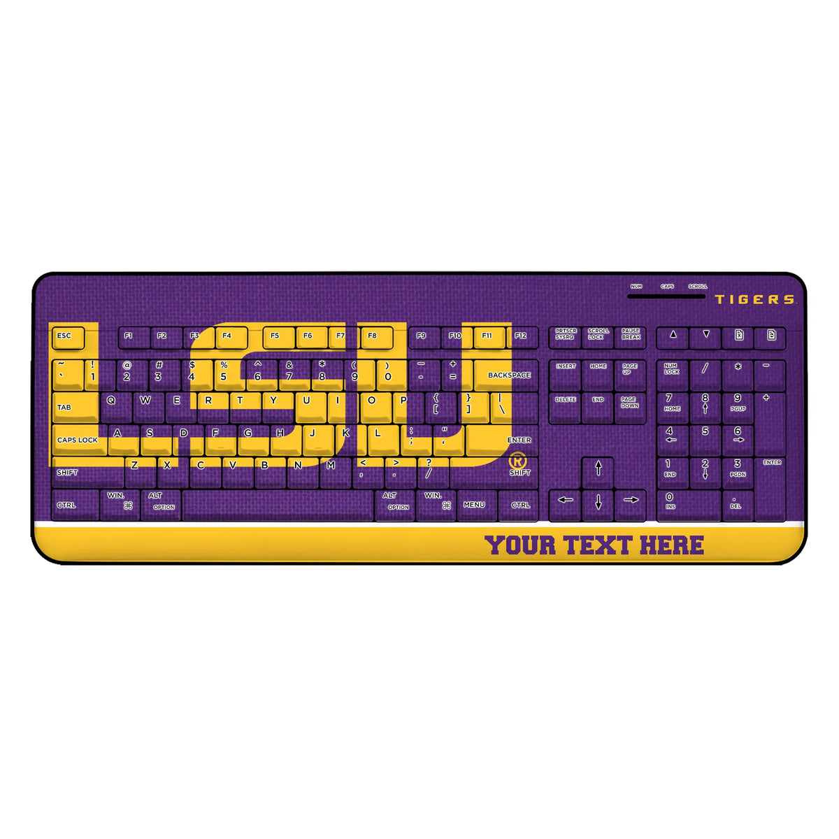 Louisiana State University Tigers Personalized Endzone Solid Wireless USB Keyboard