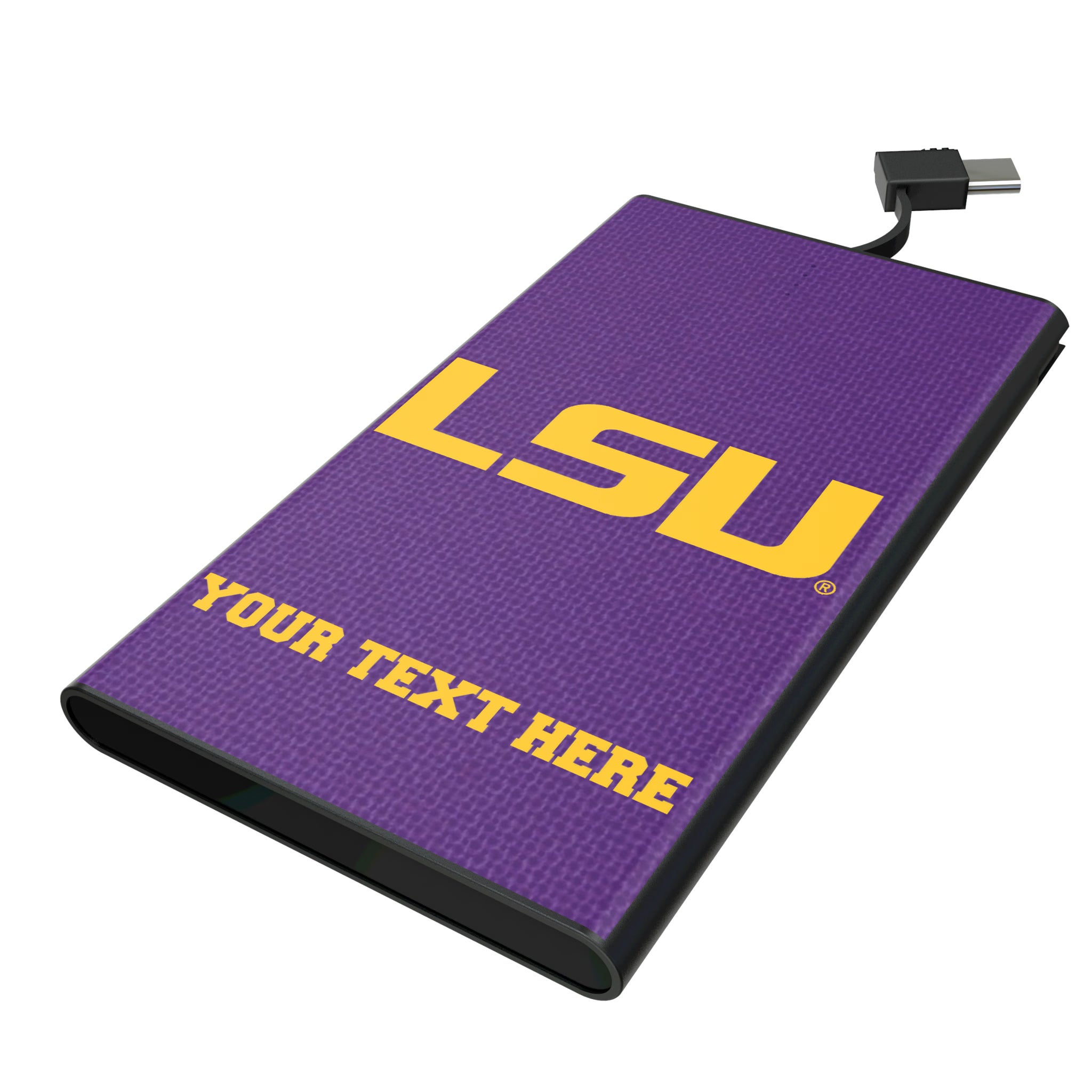 Louisiana State University Tigers Personalized Solid 5000mAh Flat Powerbank