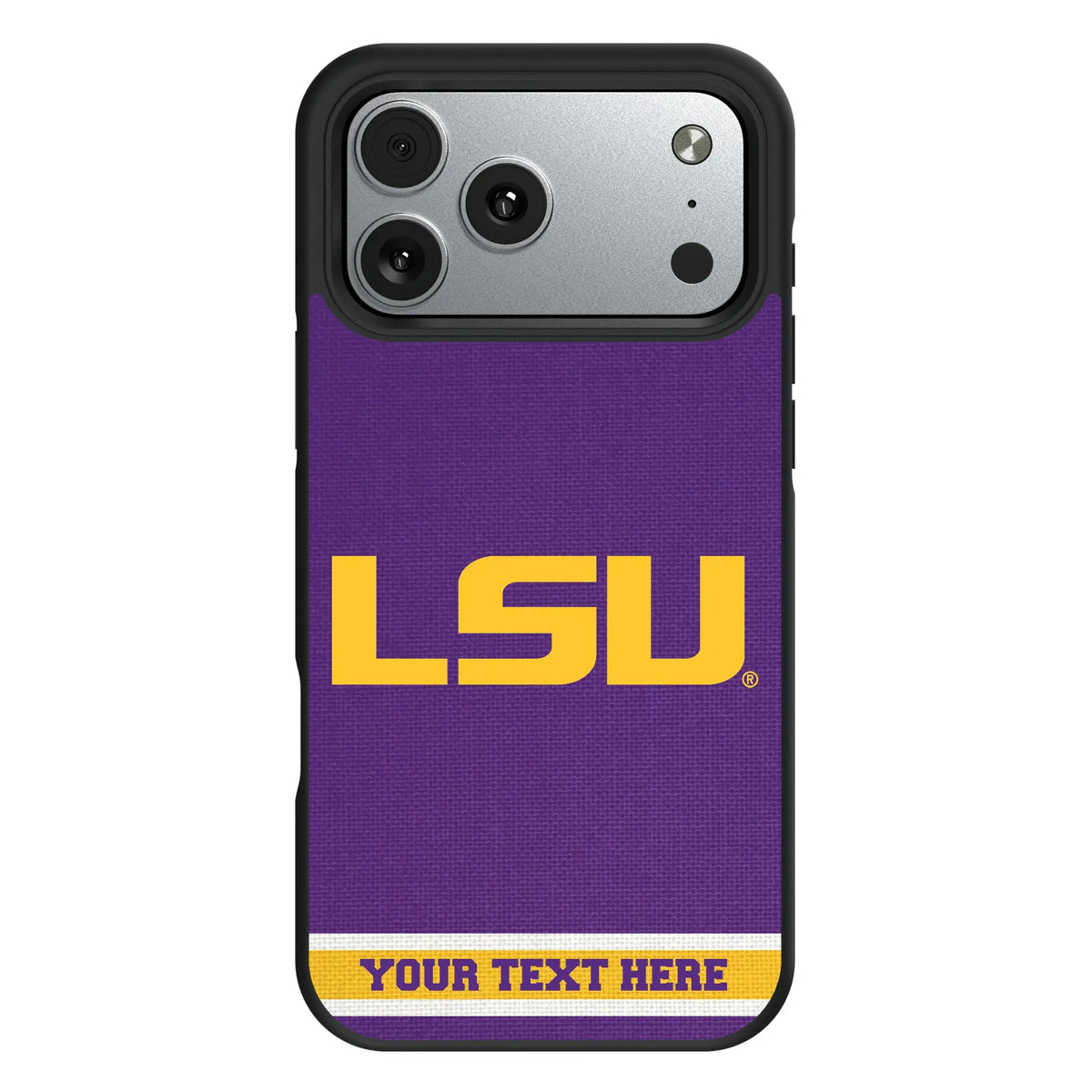 Louisiana State University Tigers Personalized Stripe iPhone Bump Phone Case for Apple iPhone#Device_iPhone 17 Pro Max