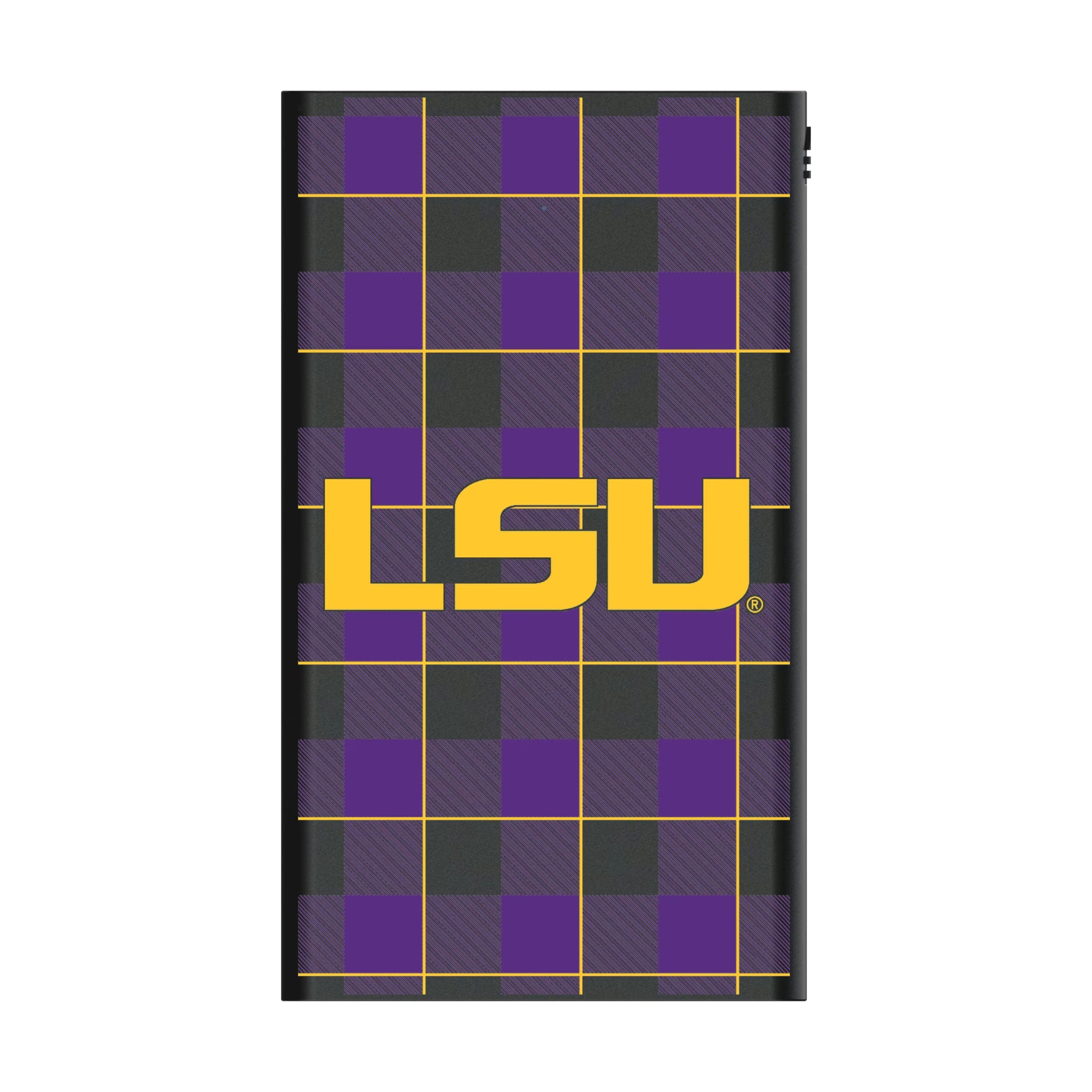 Louisiana State University Tigers Plaid 5000mAh Flat Powerbank