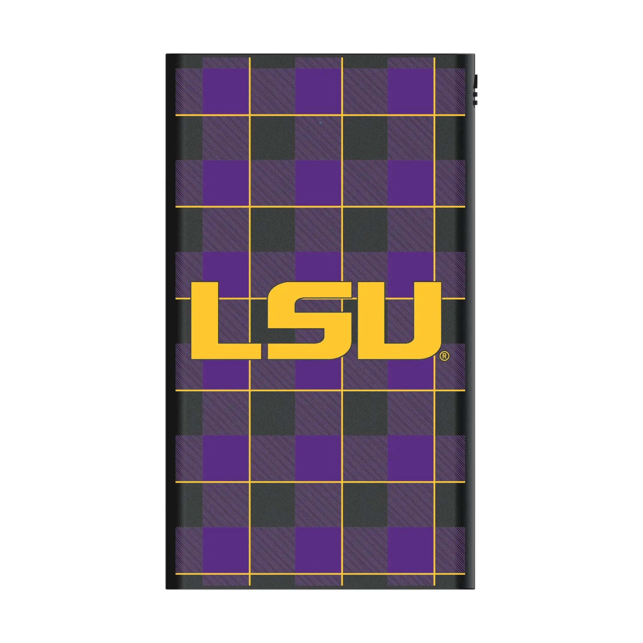 Louisiana State University Tigers Plaid 5000mAh Flat Power Bank