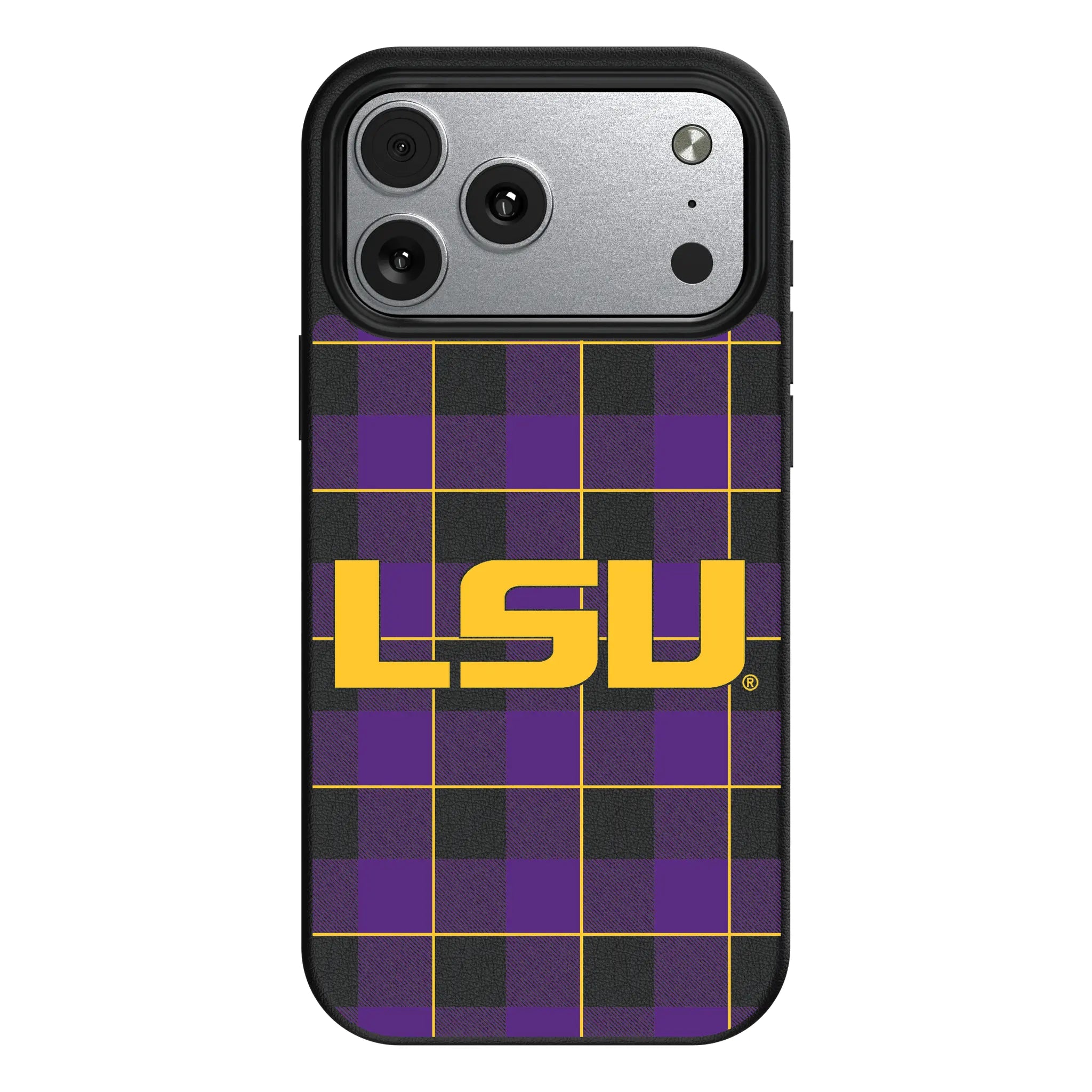 Louisiana State University Tigers Plaid iPhone MagSafe Compatible Phone Case for Apple iPhone#Device_iPhone 17 Pro Max