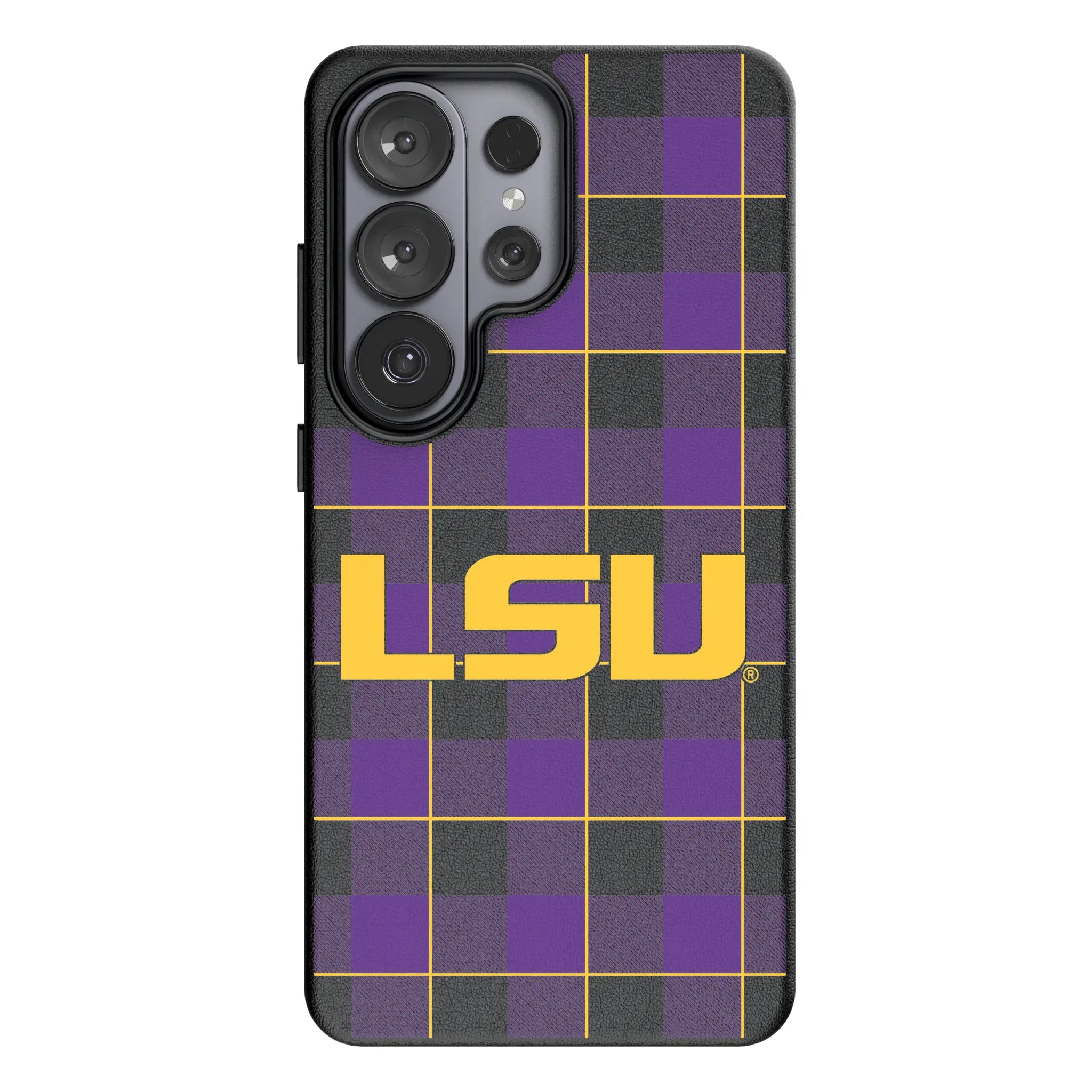 Louisiana State University Tigers Plaid Galaxy MagSafe Compatible Phone Case for Samsung Galaxy#Device_Galaxy S26 Ultra