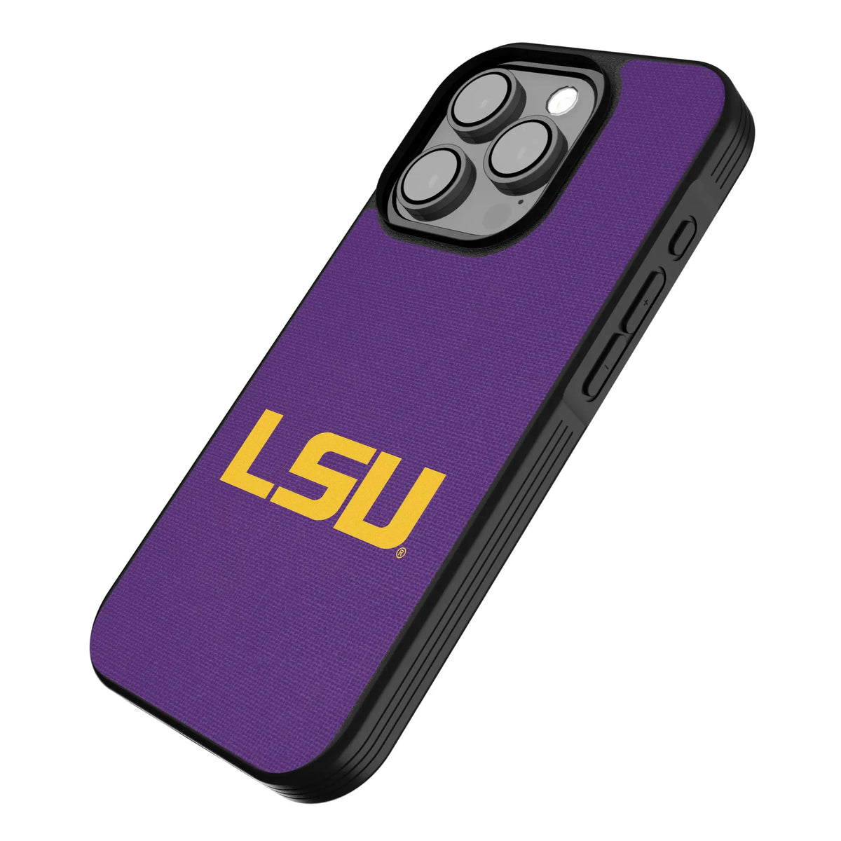 Louisiana State University Tigers Solid iPhone Bump Phone Case for Apple iPhone - Isometric View