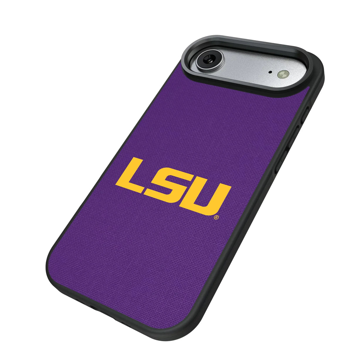 Louisiana State University Tigers Solid iPhone Bump Phone Case for Apple iPhone - Isometric View#Device_iPhone Air