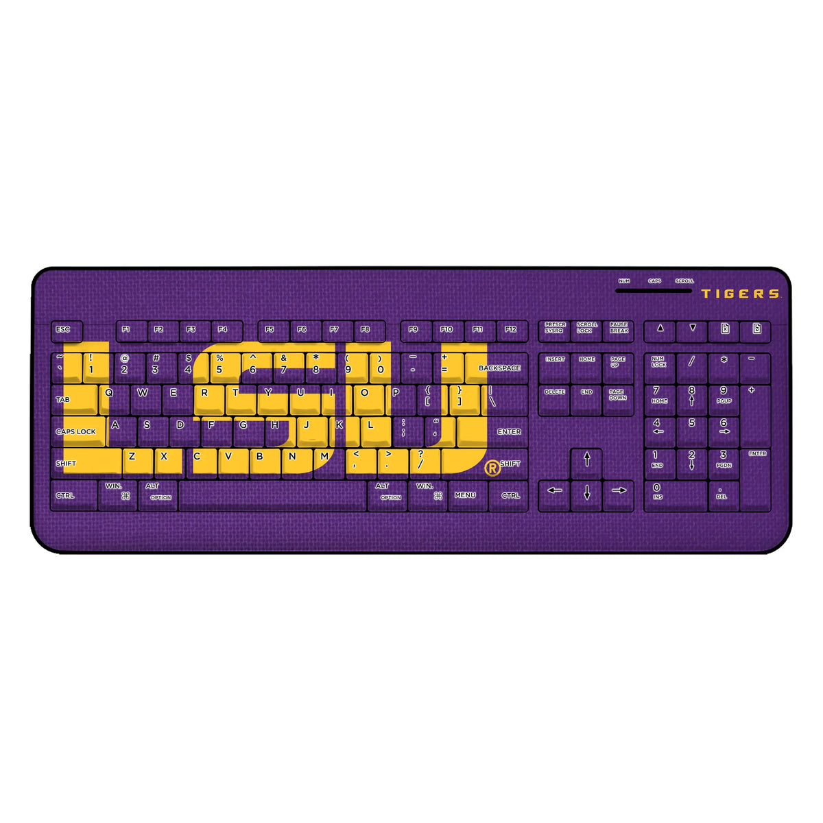 Louisiana State University Tigers Solid Wireless USB Keyboard
