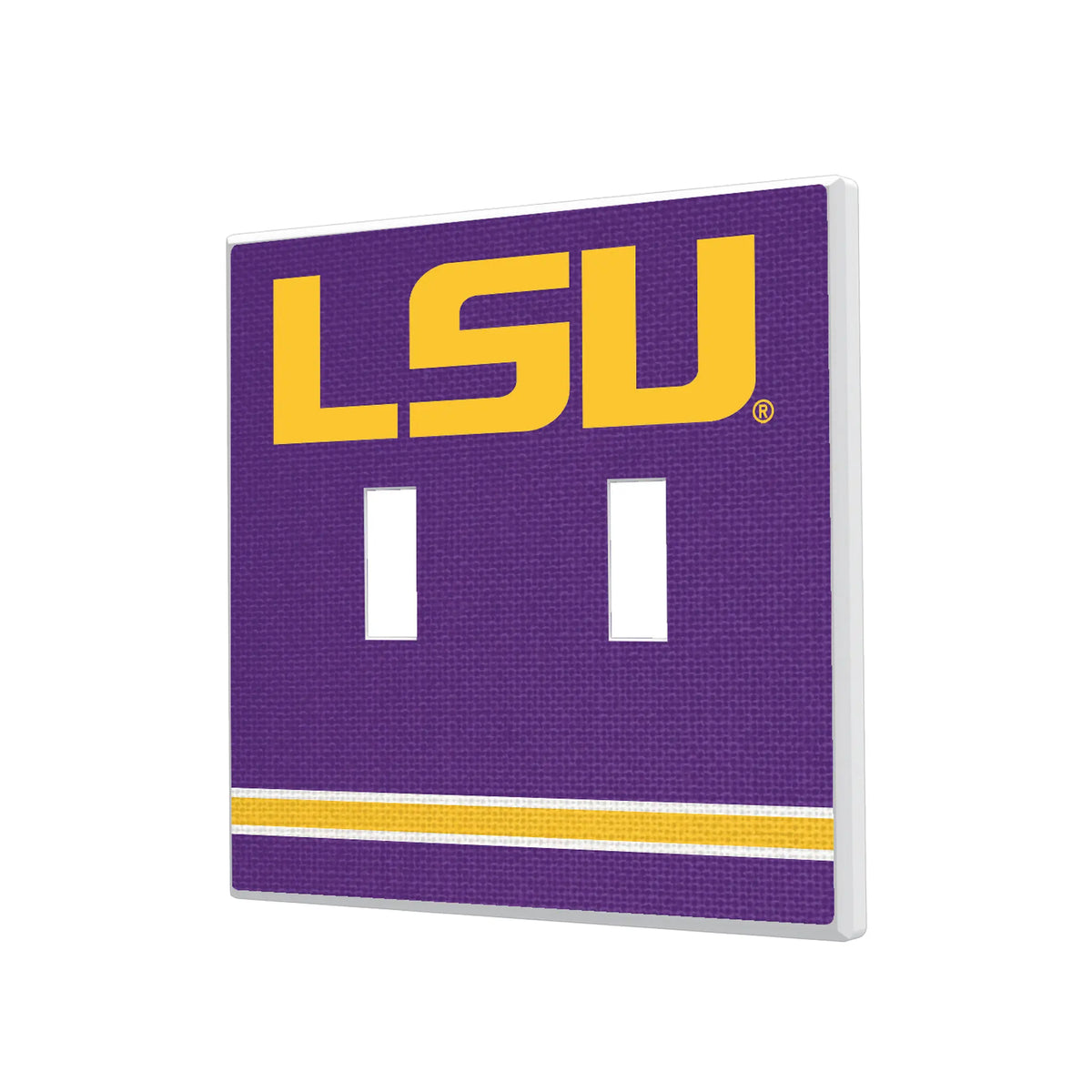 Louisiana State University Tigers Stripe Hidden-Screw Light Switch Plate#Style_Double Toggle