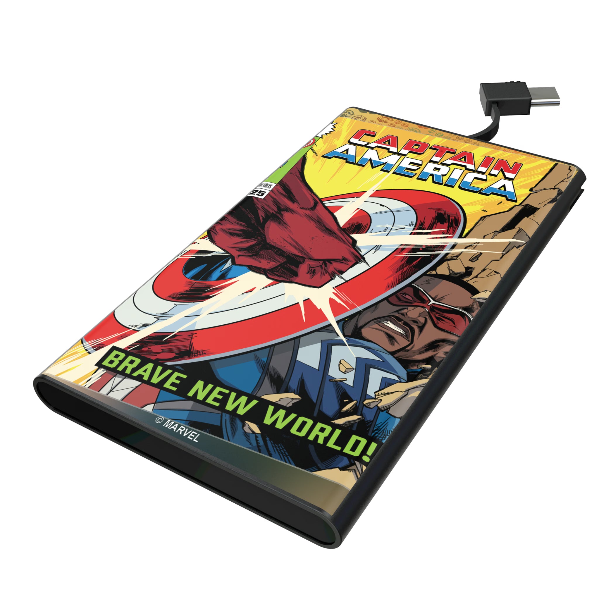 Marvel Avengers Sam Wilson Captain America Classic Cover 5000mAh Flat Powerbank