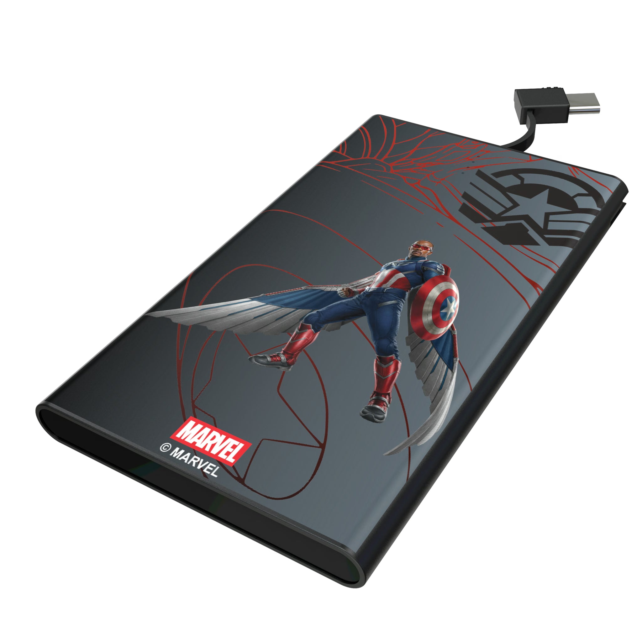Marvel Avengers Sam Wilson Captain America MechLine 5000mAh Flat Powerbank