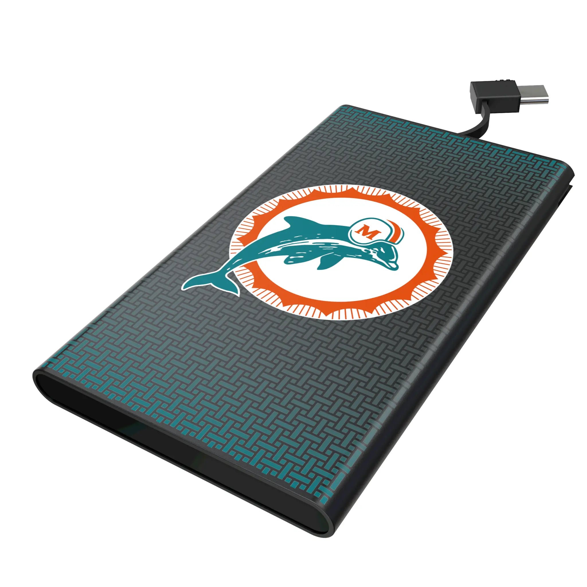 Miami Dolphins 1966-1973 Historic Collection Linen 5000mAh Flat Power Bank
