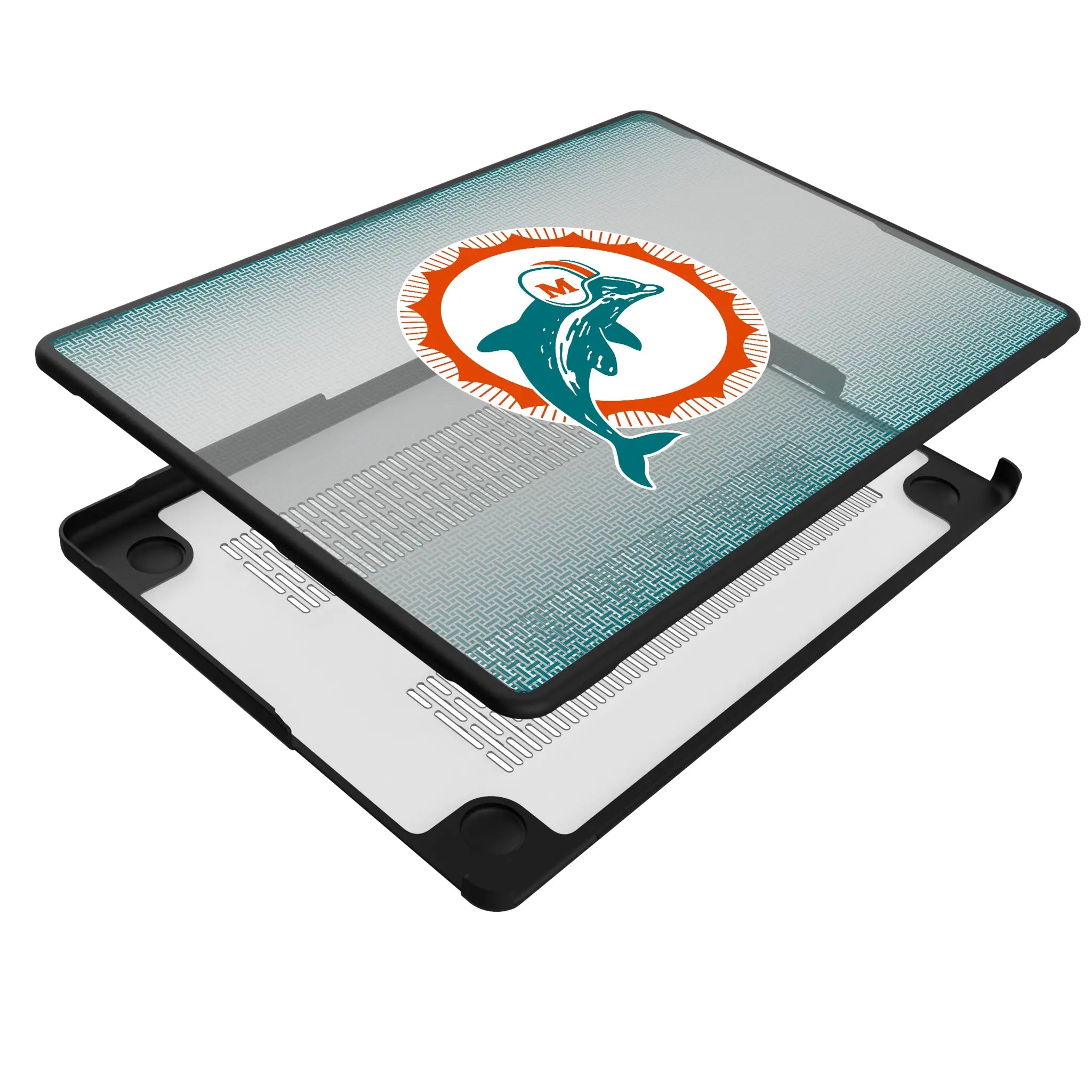 Miami Dolphins 1966-1973 Historic Collection Linen MacBook Laptop Case for Apple MacBook - Isometric View