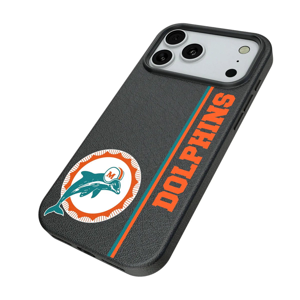 Miami Dolphins 1966-1973 Historic Collection Sidebar iPhone MagSafe Compatible Phone Case for Apple iPhone - Isometric View#Device_iPhone 18 Pro Max