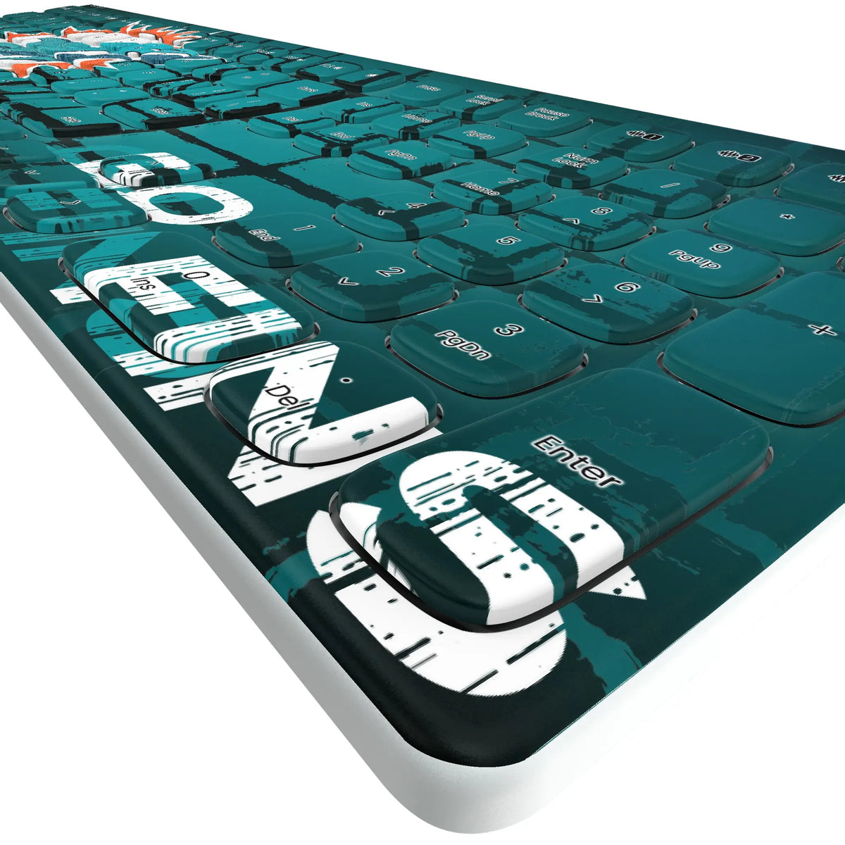 Miami Dolphins Brick KKB605 Curved Wireless Keyboard - Detail