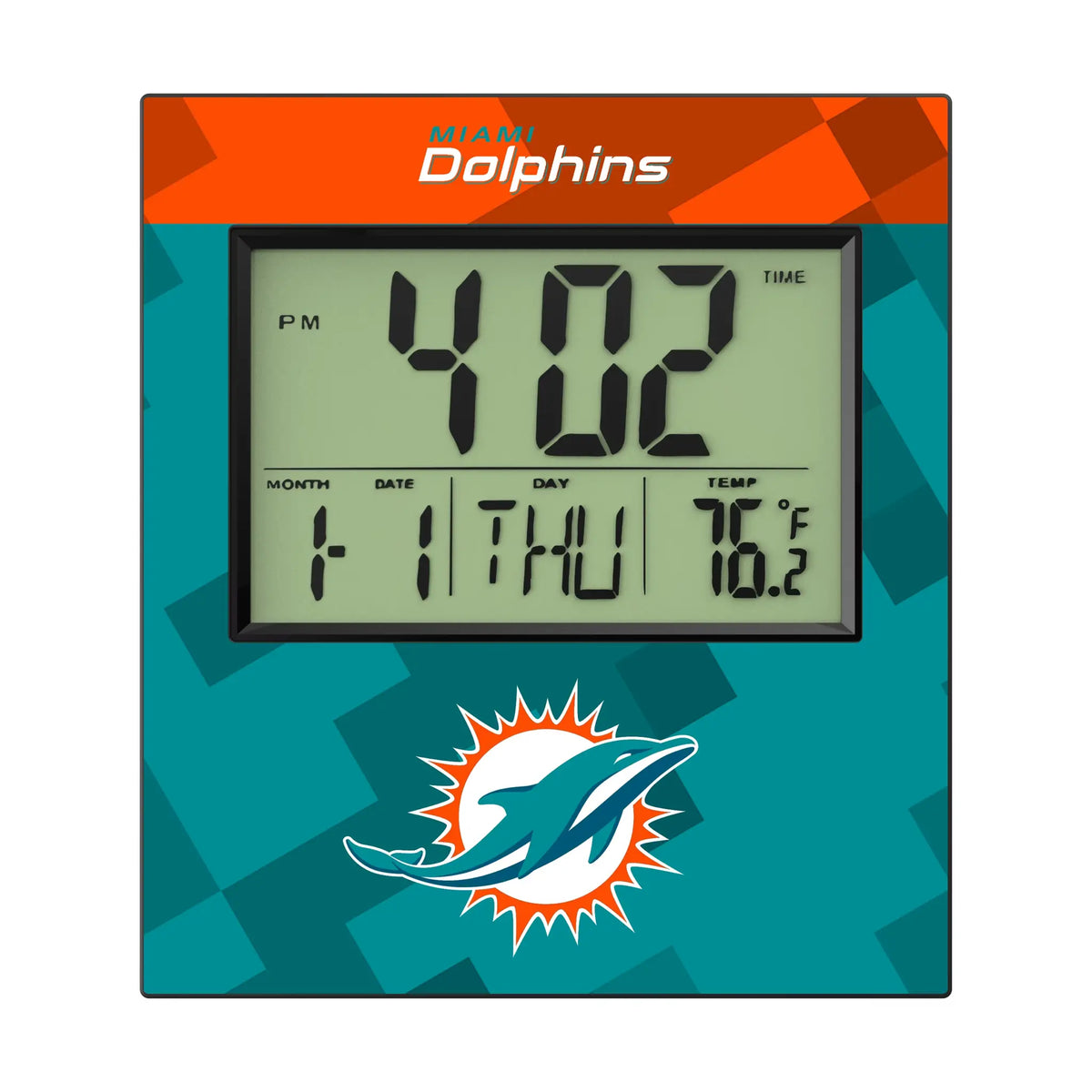 Miami Dolphins Color Block Wall Clock