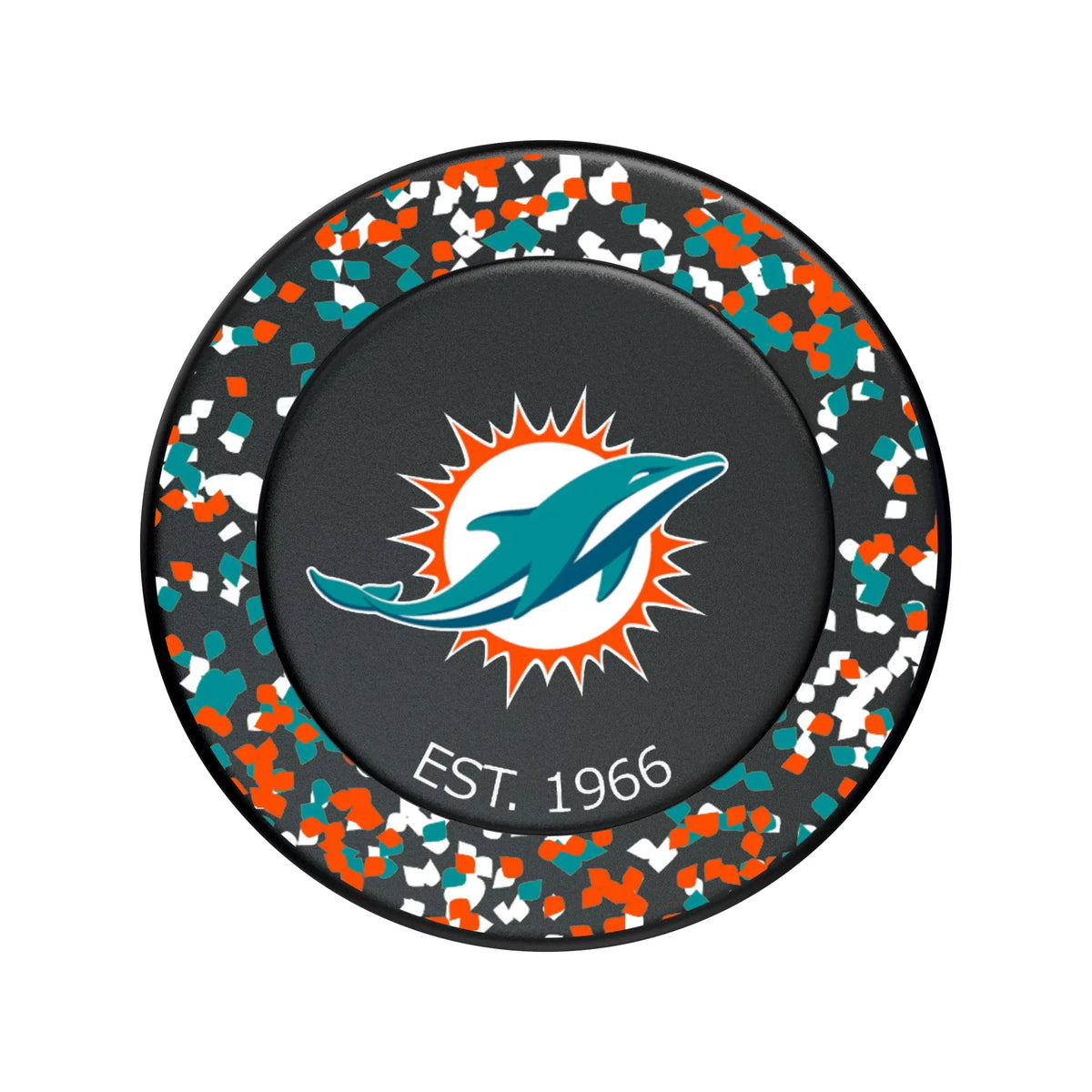Miami Dolphins Confetti Popsockets Round Magnetic
