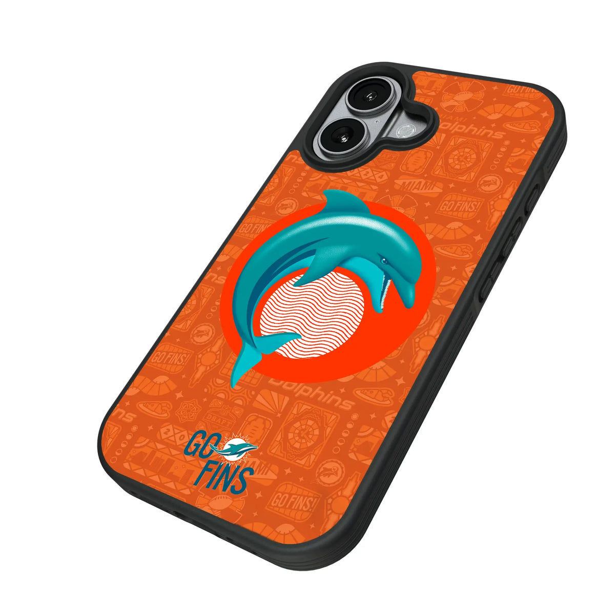 Miami Dolphins Deco iPhone Bump Phone Case for Apple iPhone - Isometric View#Device_iPhone 17