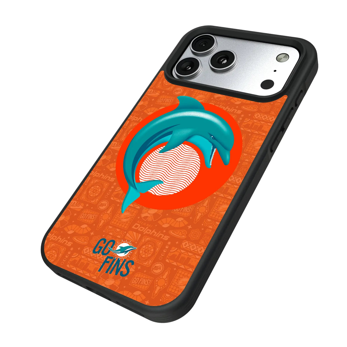 Miami Dolphins Deco iPhone Bump Phone Case for Apple iPhone - Isometric View#Device_iPhone 17 Pro Max
