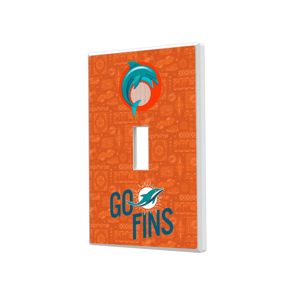 Miami Dolphins Deco Hidden-Screw Light Switch Plate#Style_Single Toggle